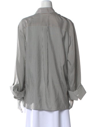 TWP Silk Striped Button-Up Top