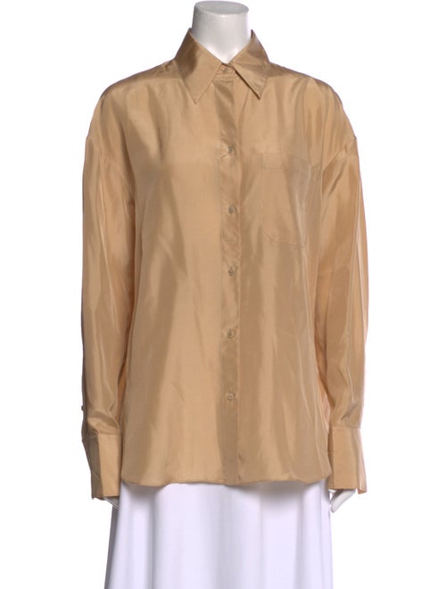 TWP Silk Long Sleeve Button-Up Top