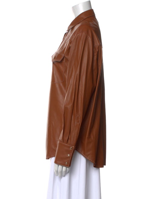 TWP Lambskin Long Sleeve Button-Up Top