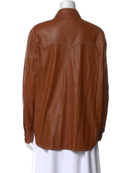 TWP Lambskin Long Sleeve Button-Up Top