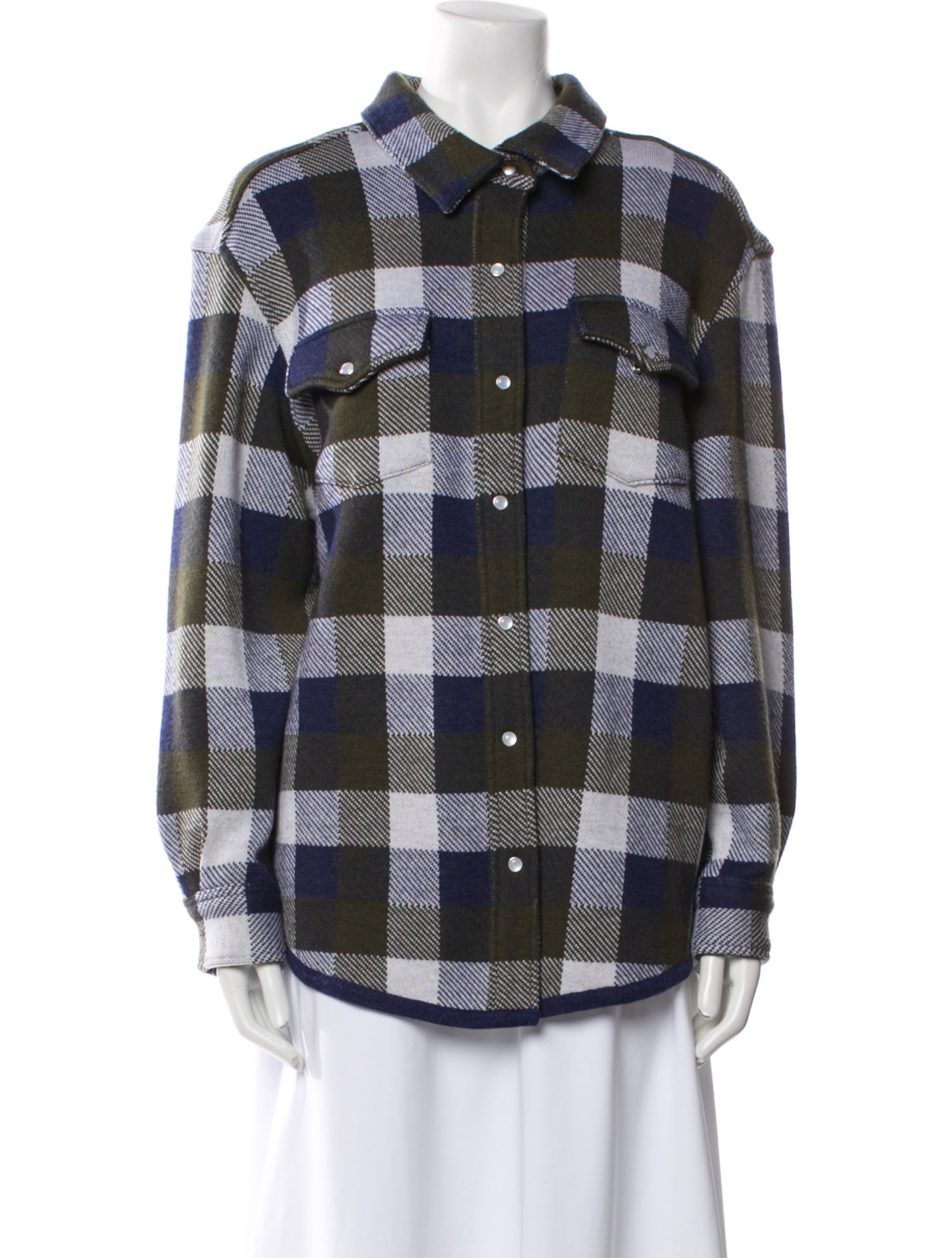 TWP Merino Wool Plaid Print Jacket