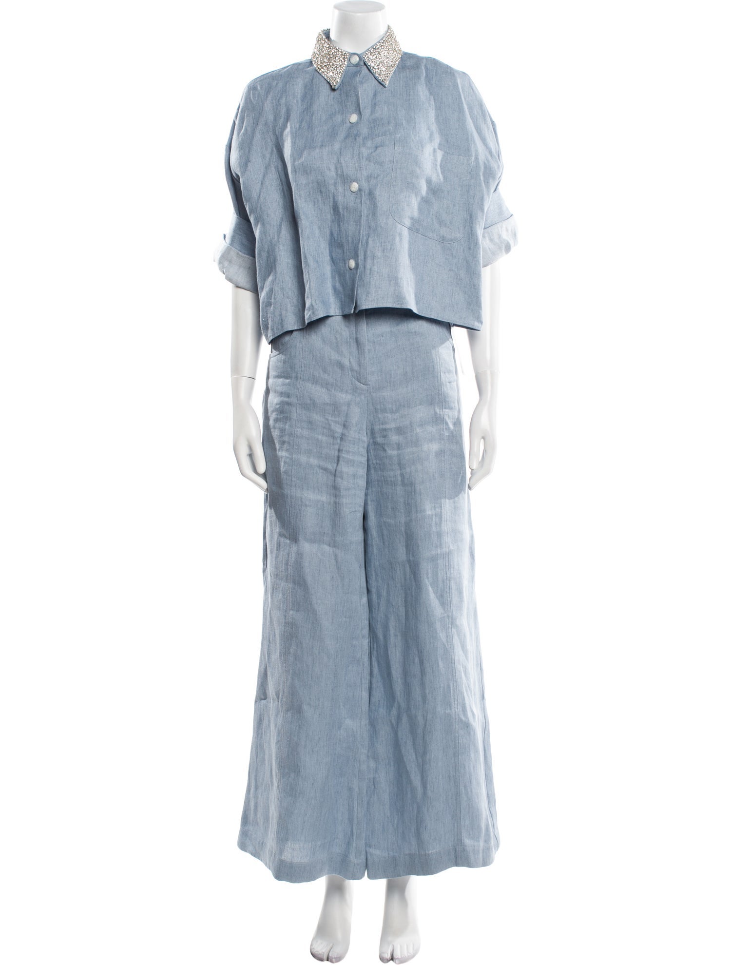 TWP Hemp Crystal Embellishments Pant Set