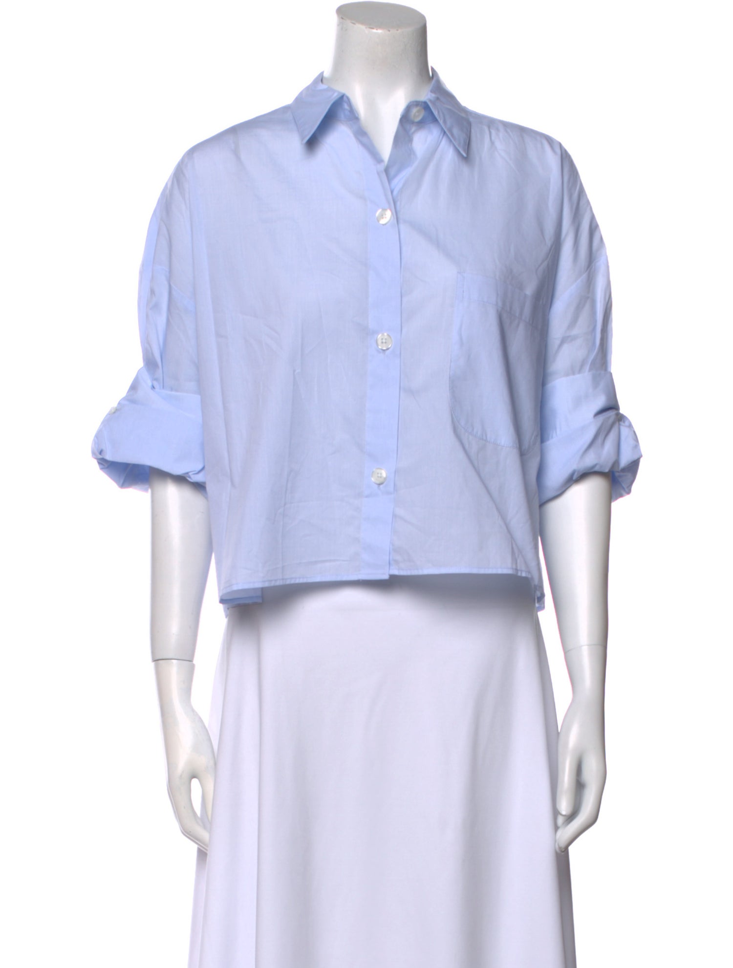 TWP Three-Quarter Sleeve Crop Top