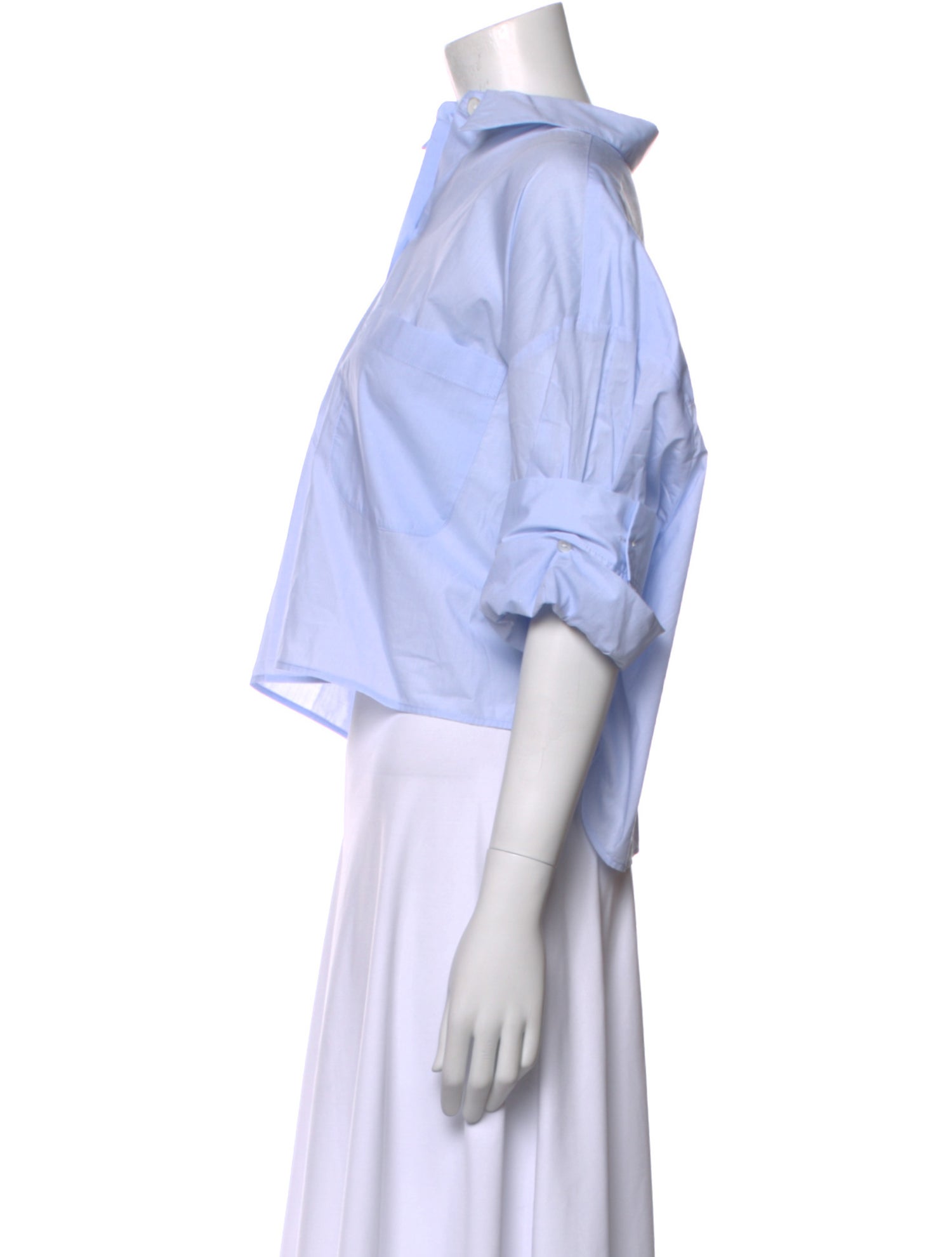 TWP Three-Quarter Sleeve Crop Top