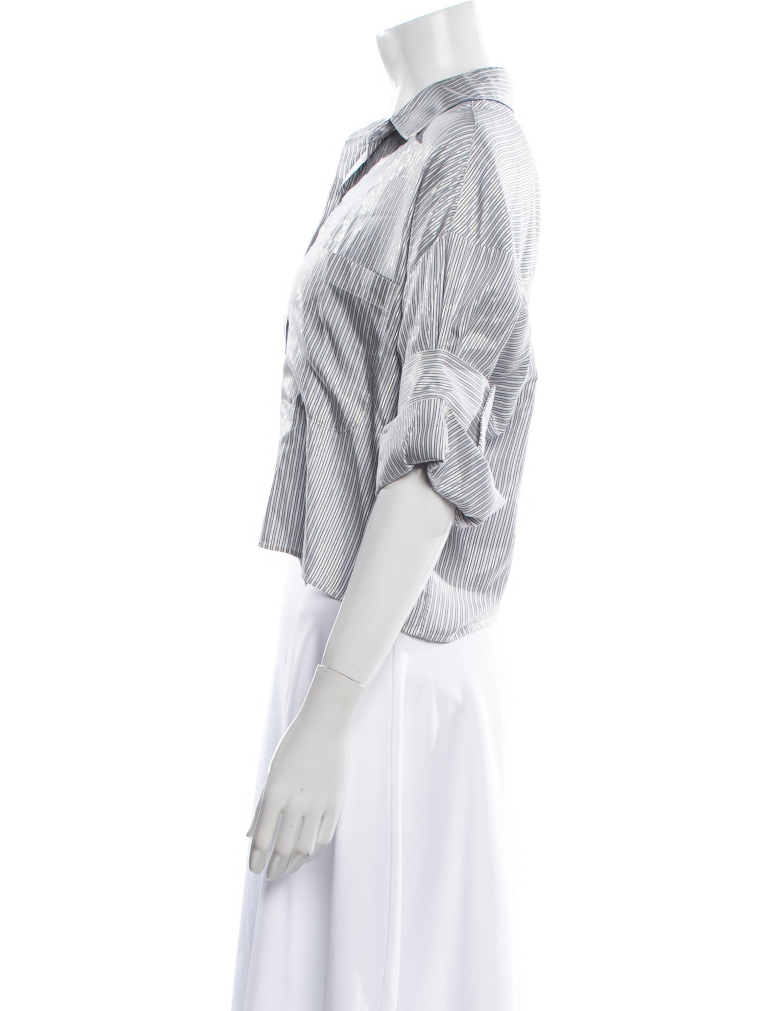 TWP Silk Striped Crop Top w/ Tags