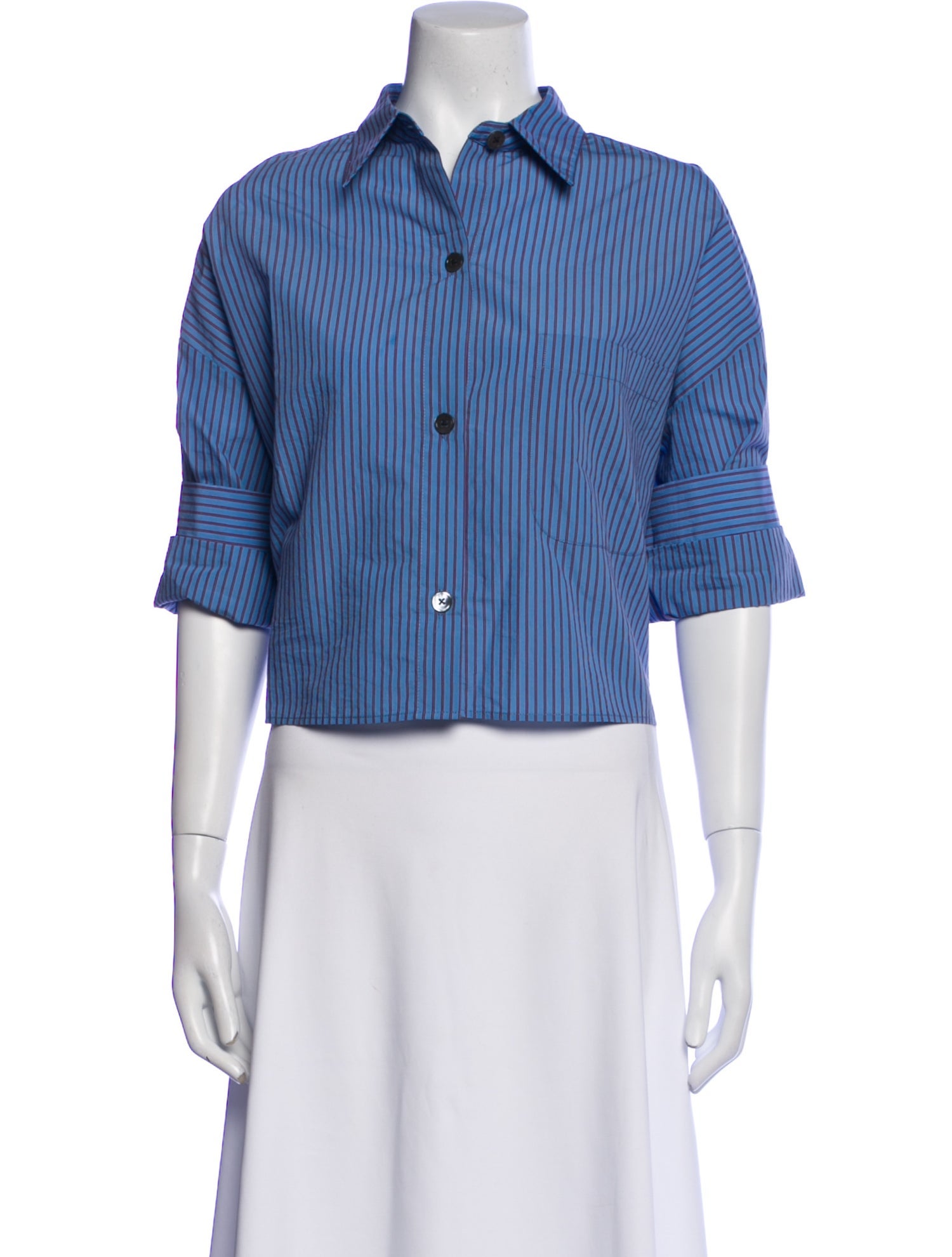 TWP Striped Short Sleeve Button-Up Top w/ Tags