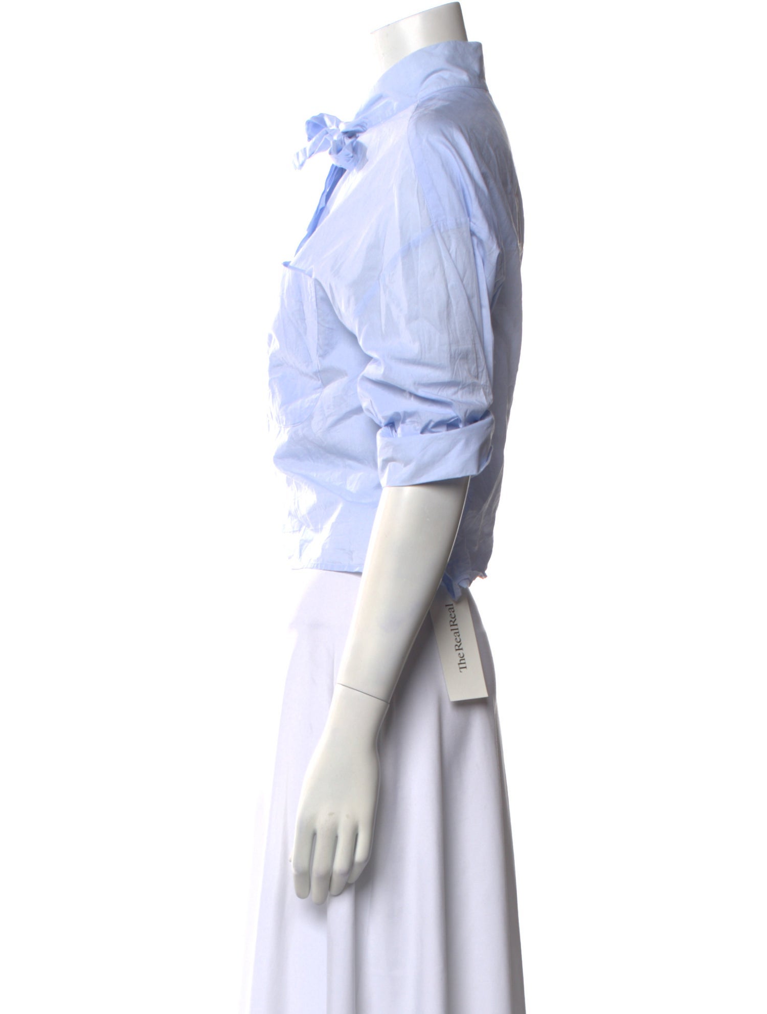 TWP Mock Neck Three-Quarter Sleeve Crop Top