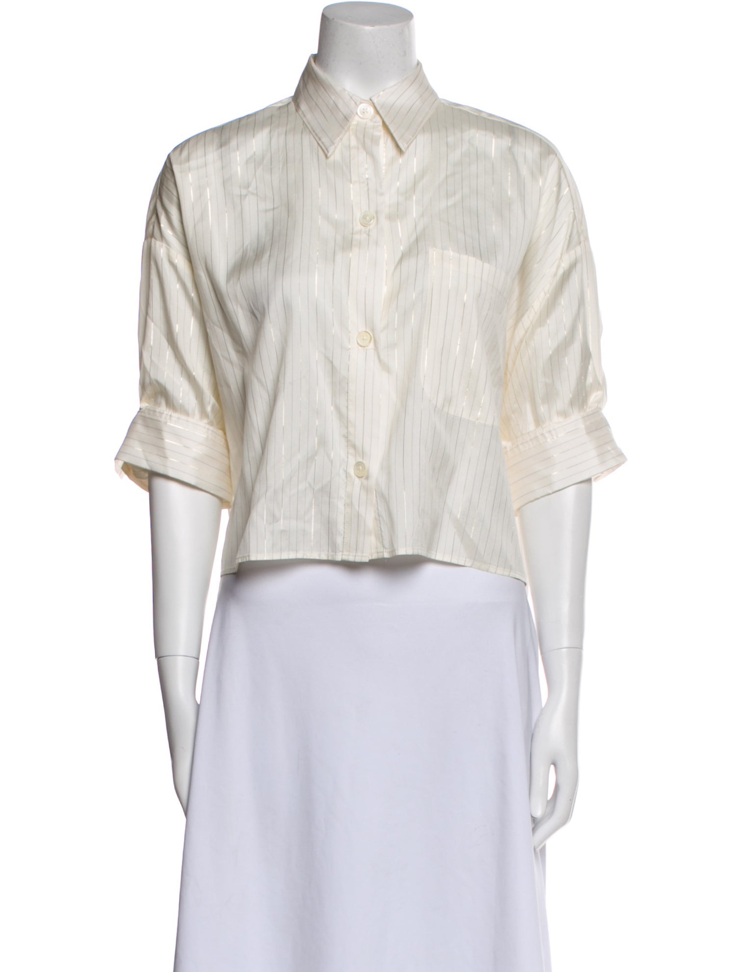 TWP Silk Short Sleeve Crop Top