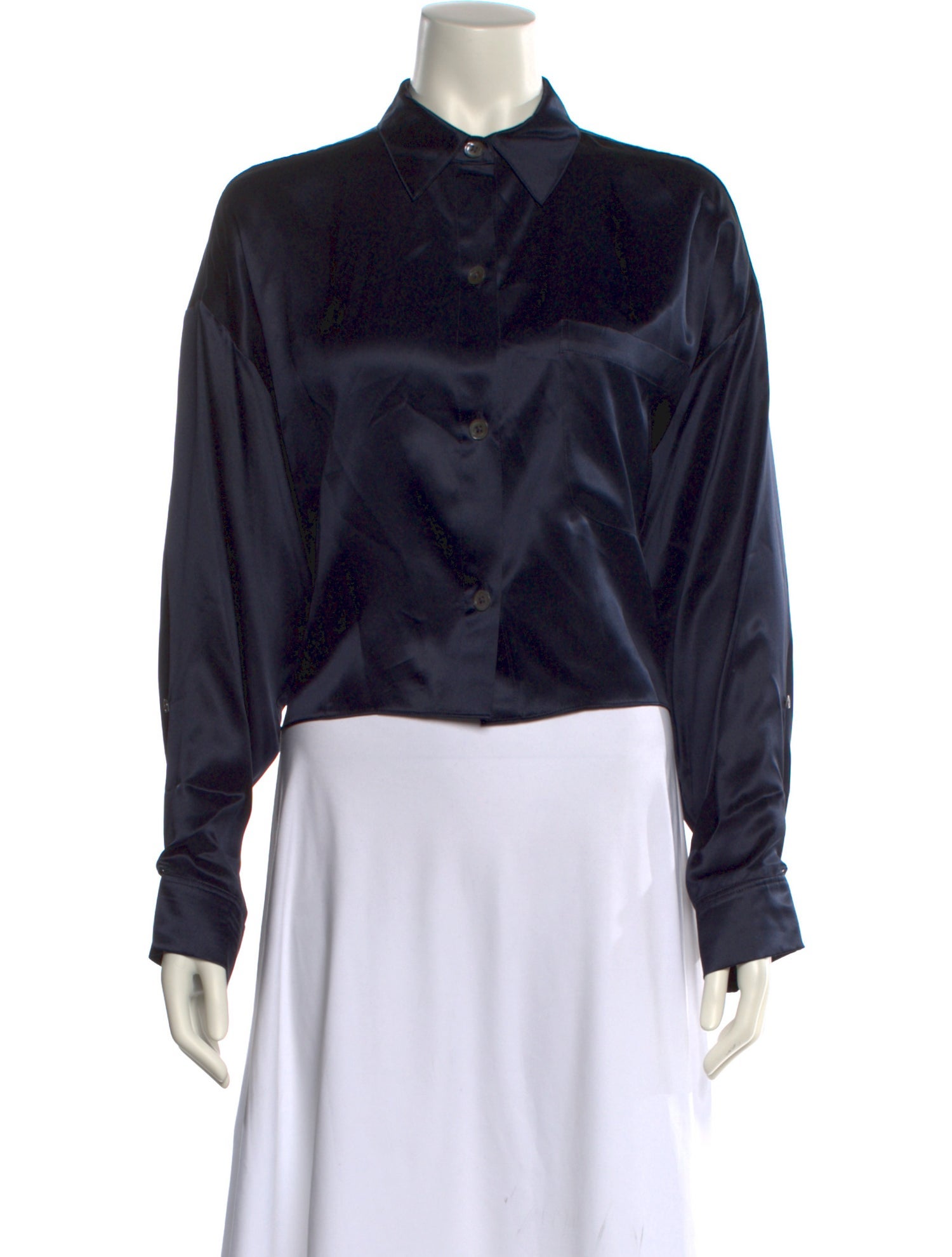 TWP Silk Long Sleeve Button-Up Top