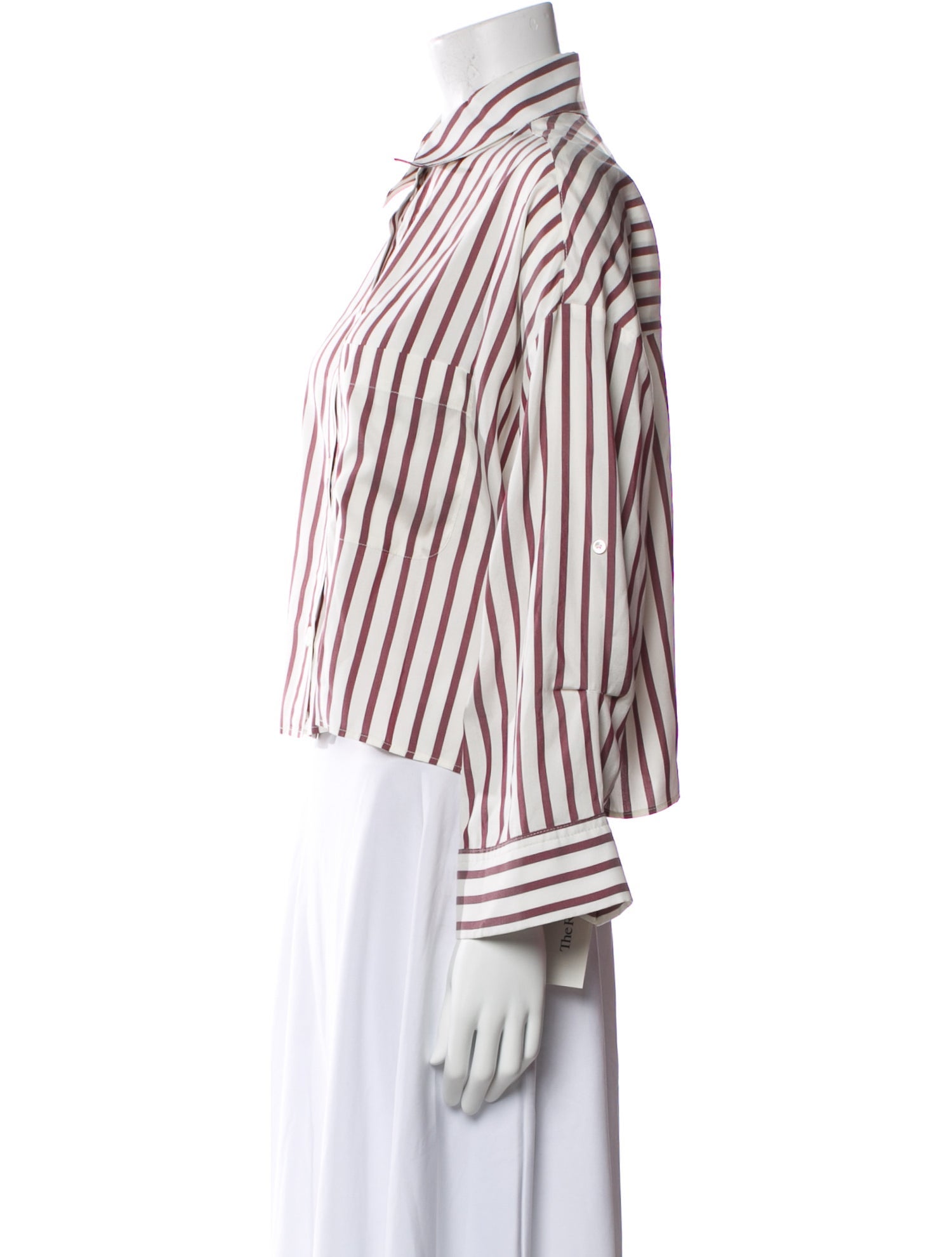 TWP Silk Striped Button-Up Top