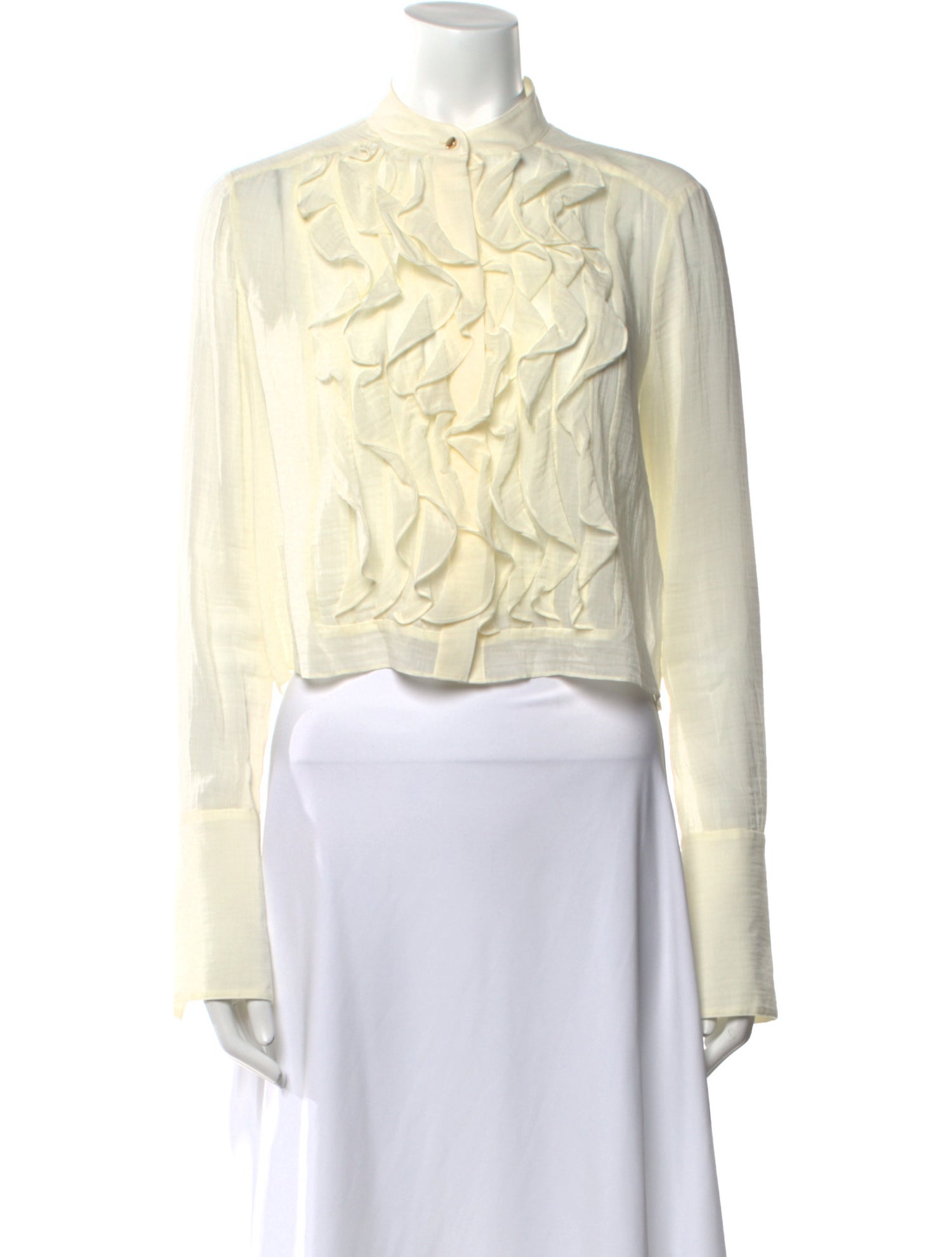 TWP Mock Neck Long Sleeve Crop Top