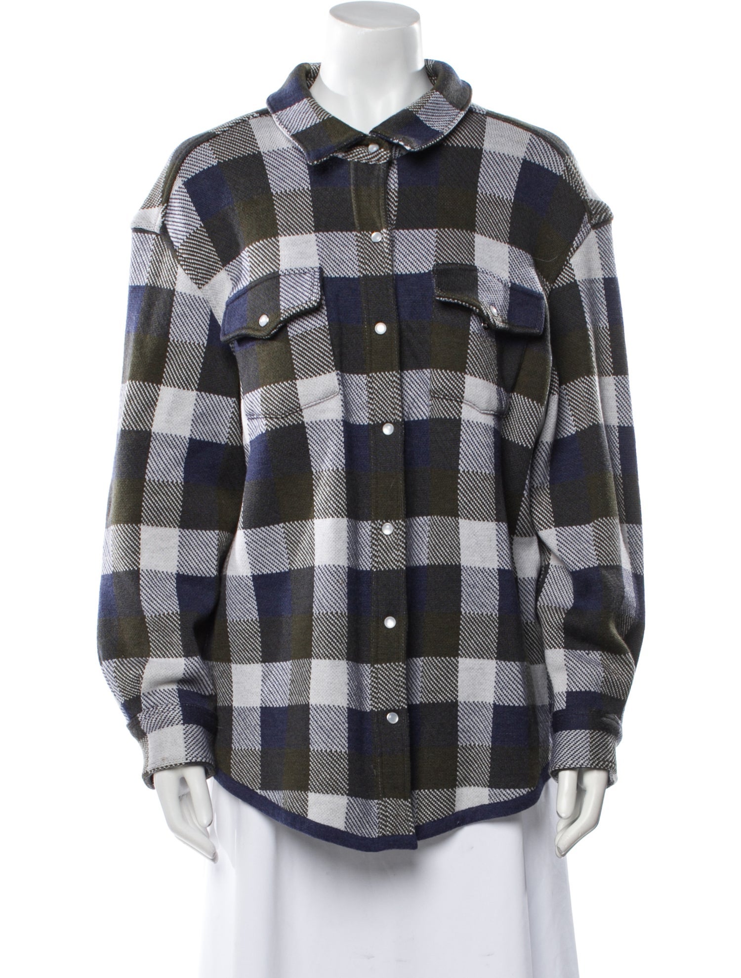 TWP Merino Wool Plaid Print Jacket
