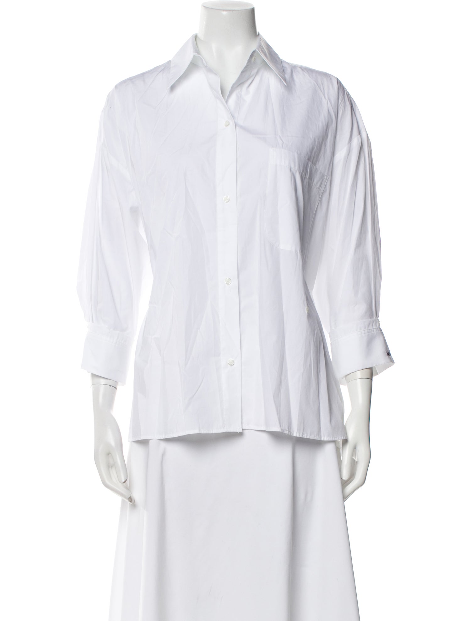 TWP Three-Quarter Sleeve Button-Up Top