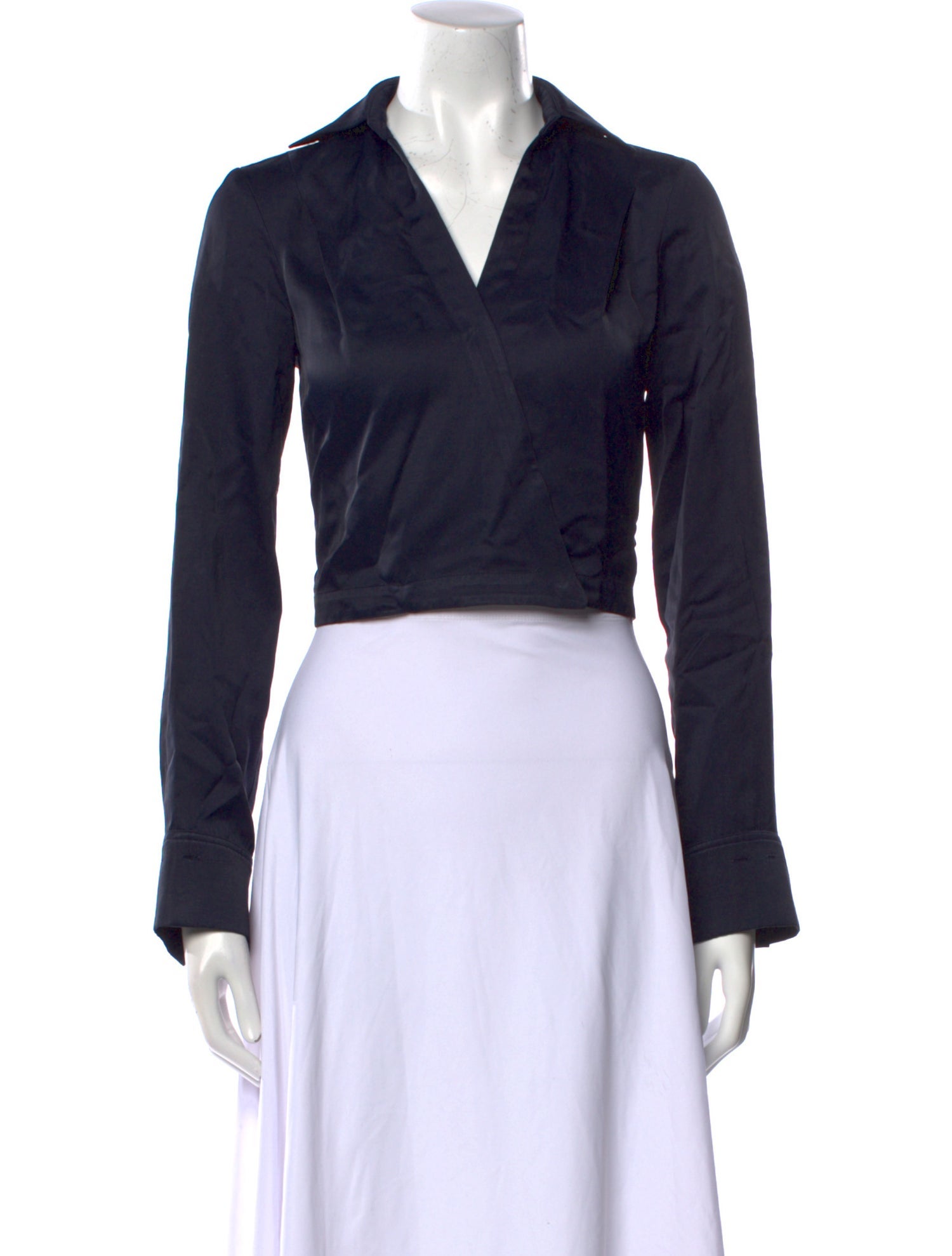 TWP V-Neck Long Sleeve Crop Top