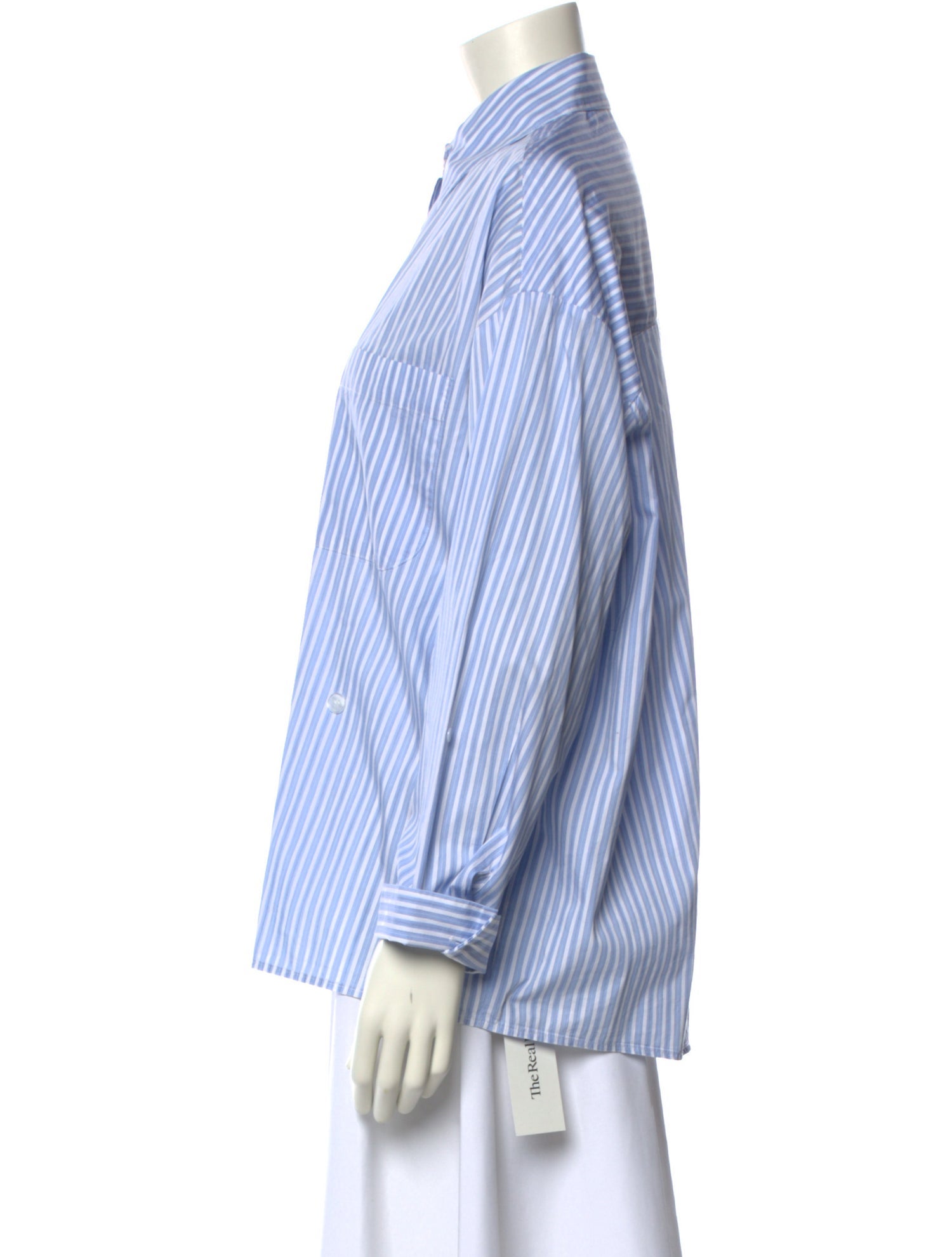 TWP Striped Long Sleeve Button-Up Top