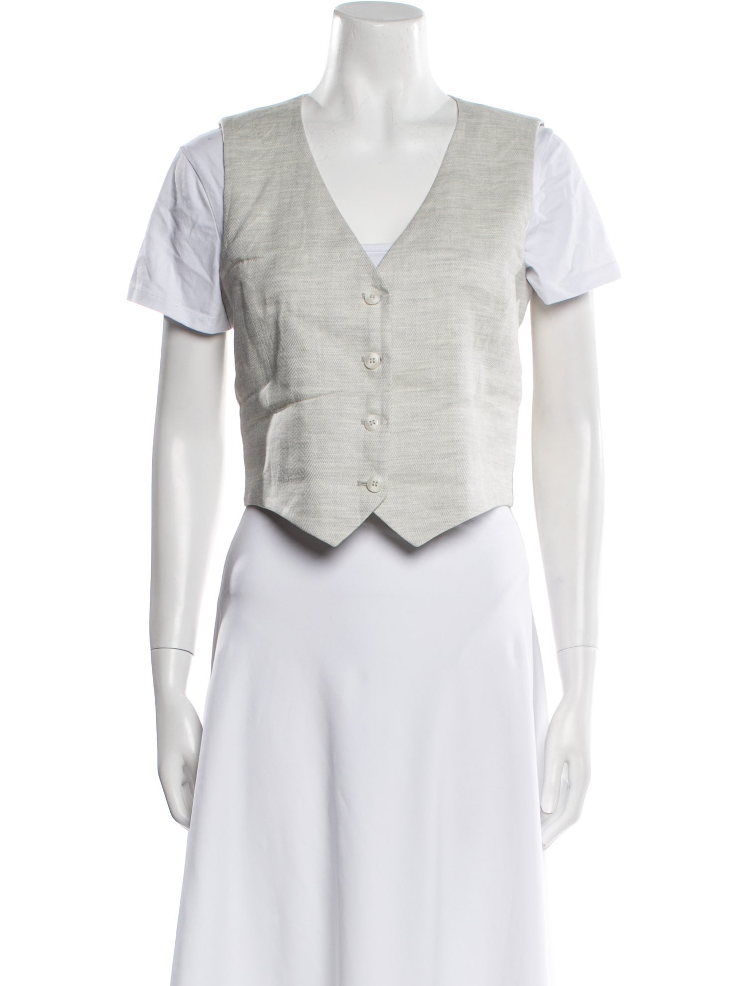 TWP Linen V-Neck Crop Top