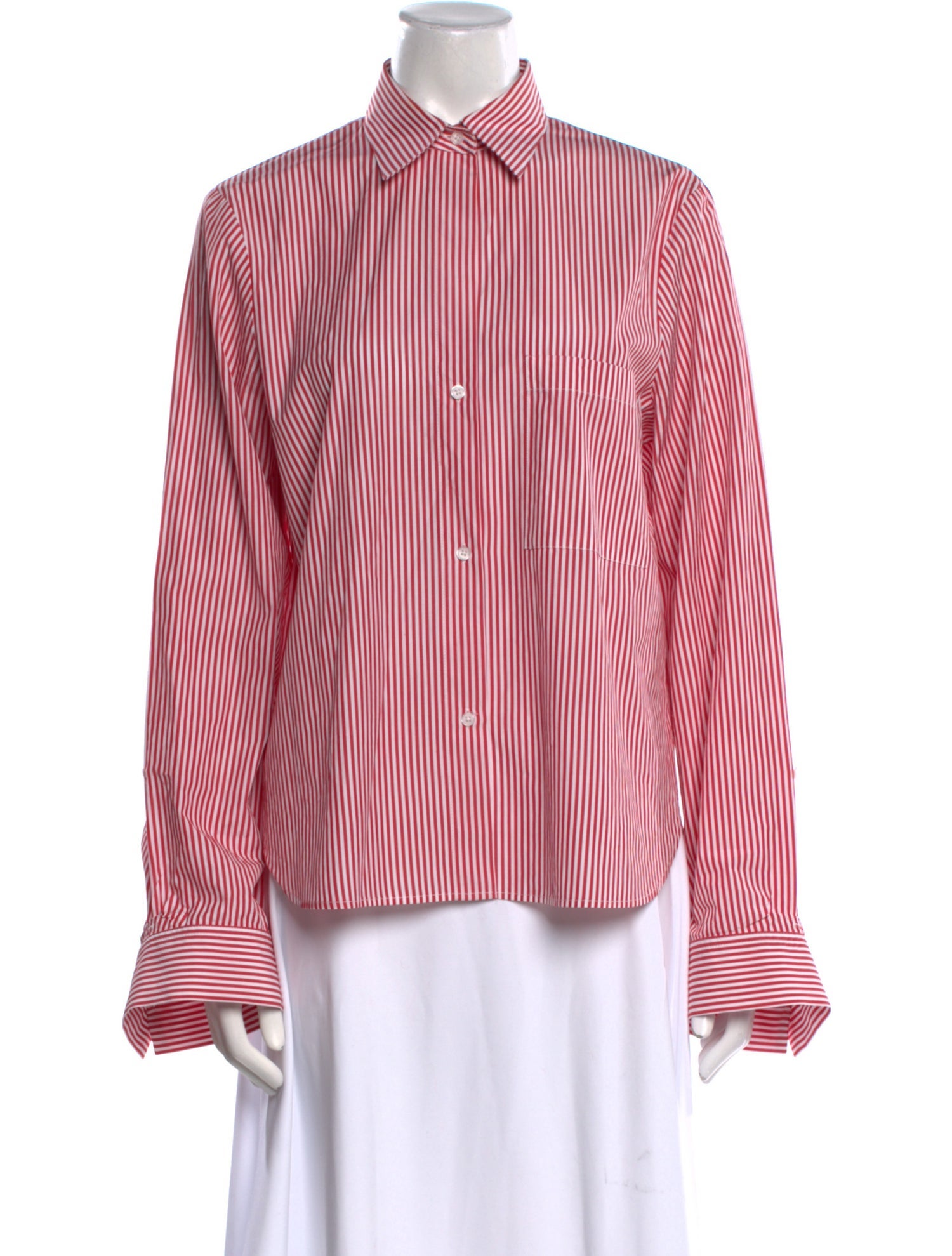 TWP Striped Long Sleeve Button-Up Top