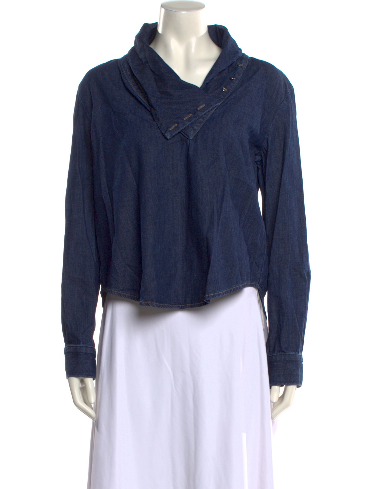 TWP Cowl Neck Long Sleeve Crop Top