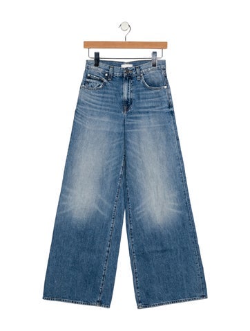 Pre-owned Twp Mid-rise Wide Leg Jeans In Blue