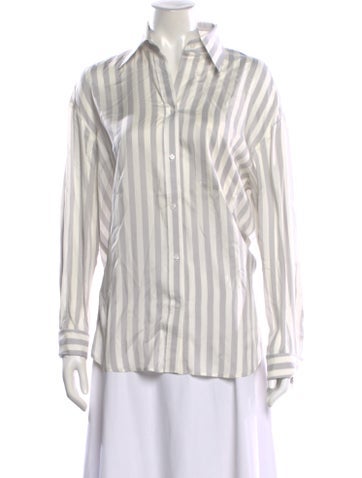 Pre-owned Twp Silk Striped Button-up Top In Multi