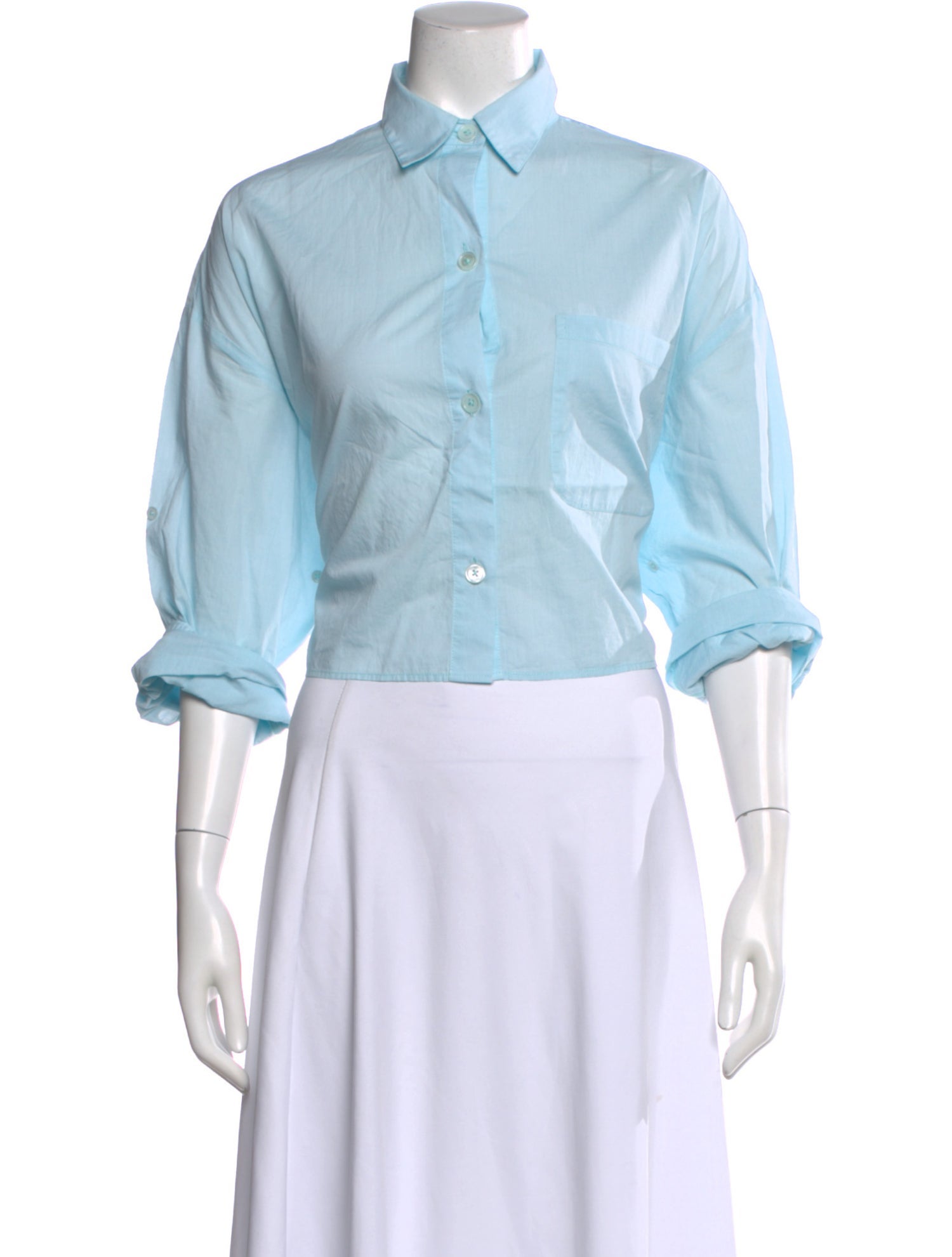 TWP Three-Quarter Sleeve Button-Up Top