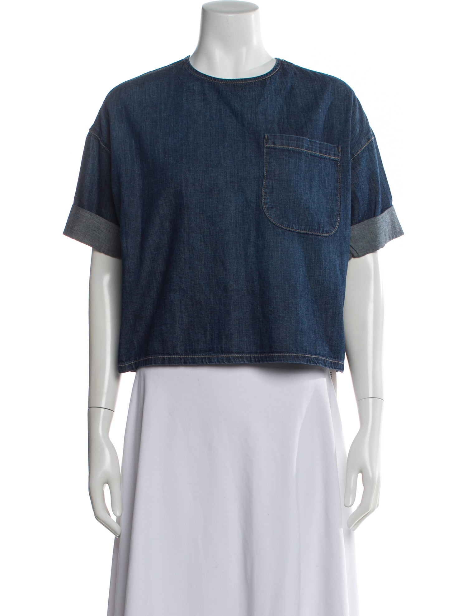 TWP Crew Neck Short Sleeve Crop Top