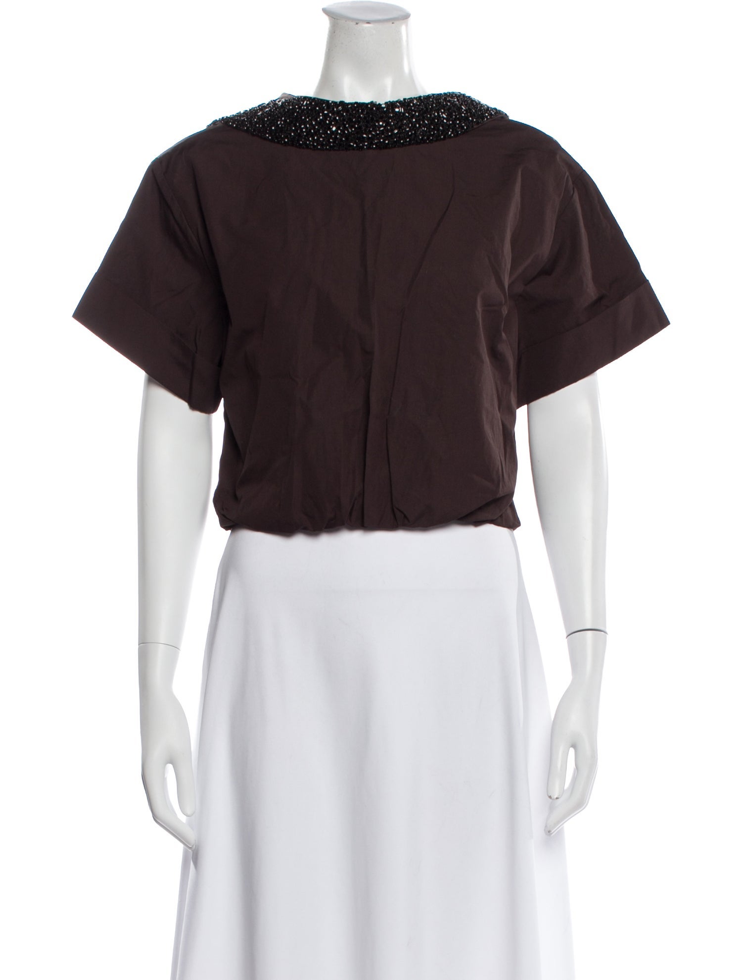 TWP Crew Neck Short Sleeve Crop Top