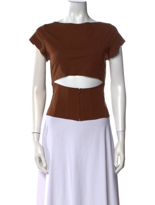 Tyler McGillivary Bateau Neckline Short Sleeve Crop Top