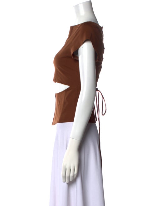 Tyler McGillivary Bateau Neckline Short Sleeve Crop Top