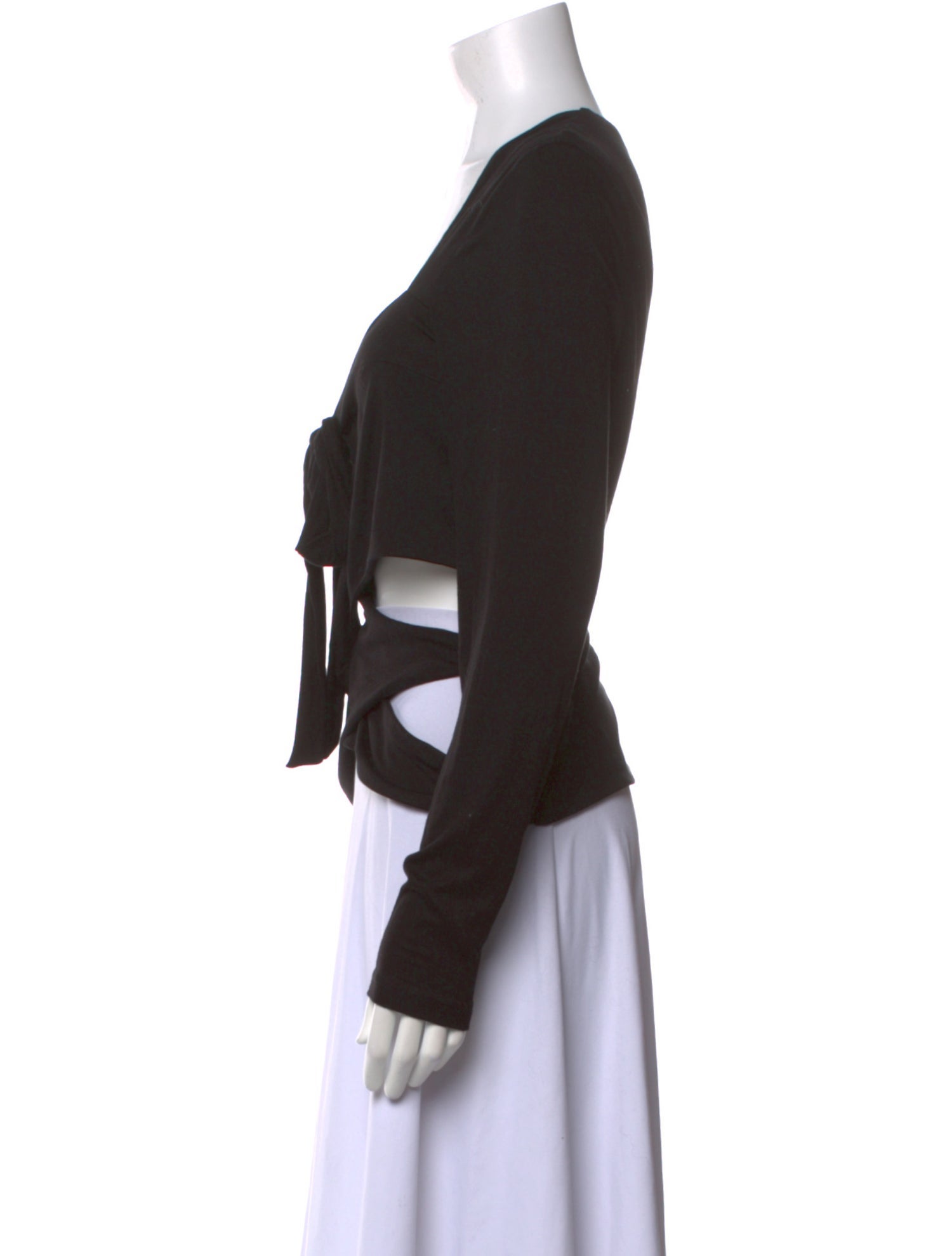 Tyler McGillivary Square Neckline Long Sleeve Crop Top