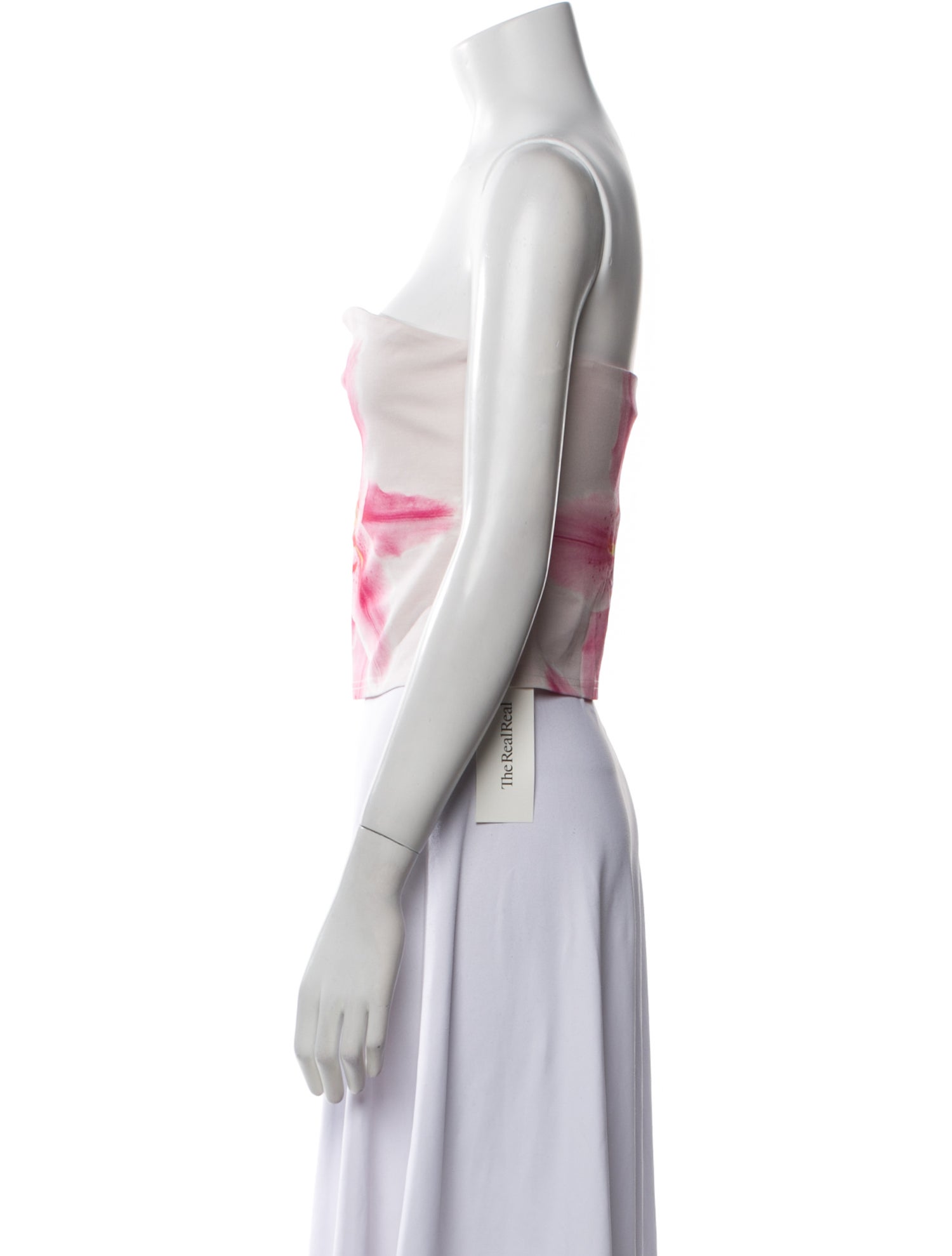 Tyler McGillivary Printed Strapless Crop Top