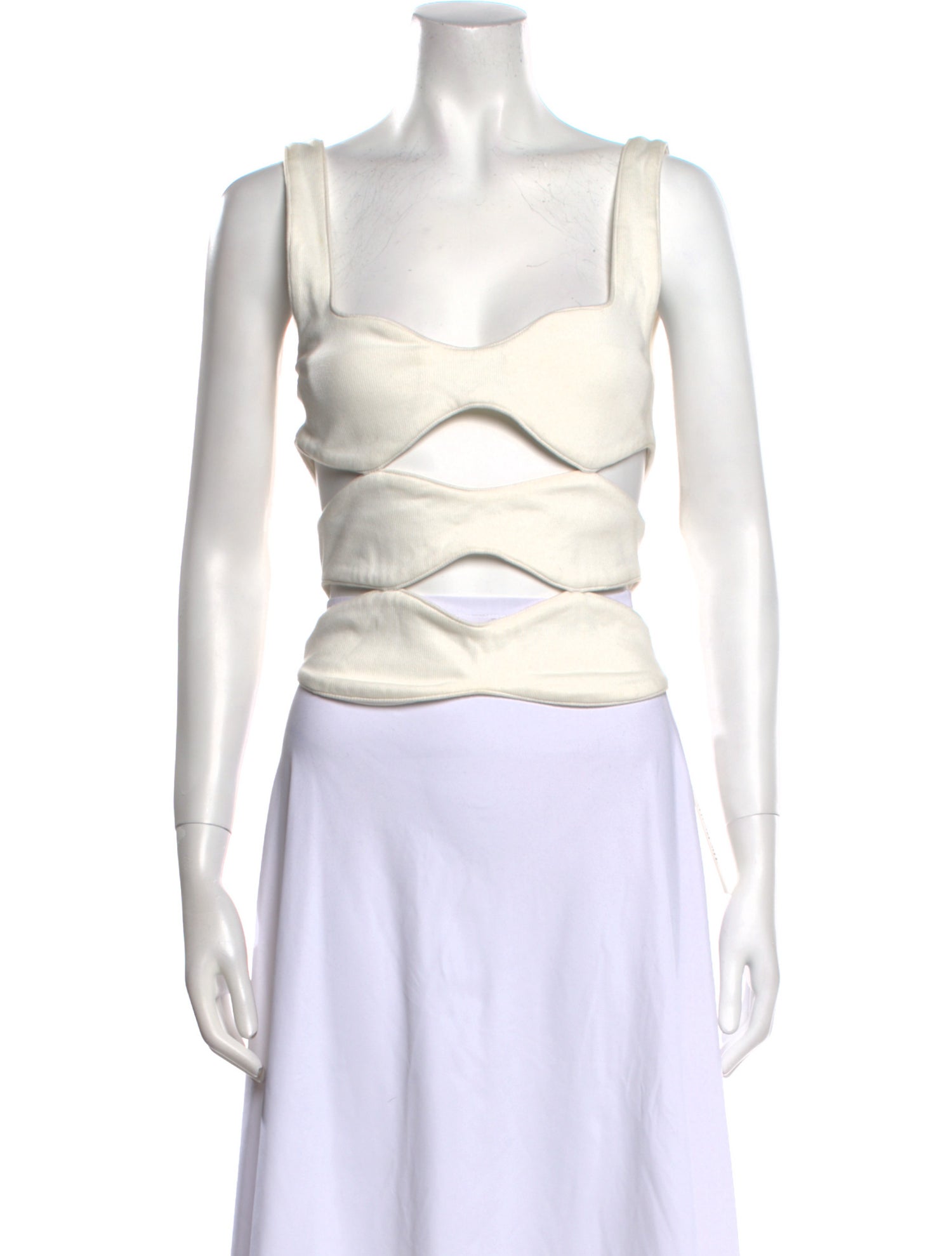 Tyler McGillivary Square Neckline Sleeveless Crop Top