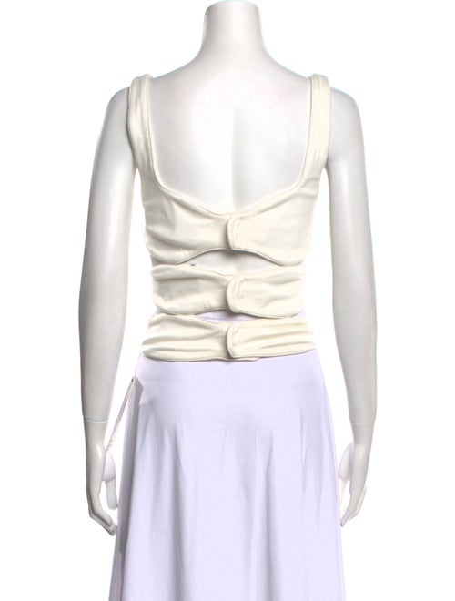 Tyler McGillivary Square Neckline Sleeveless Crop Top