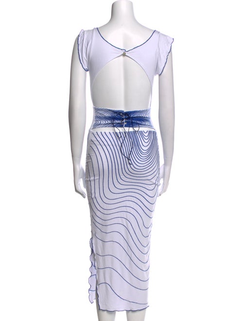 Tyler McGillivary Striped Midi Length Dress