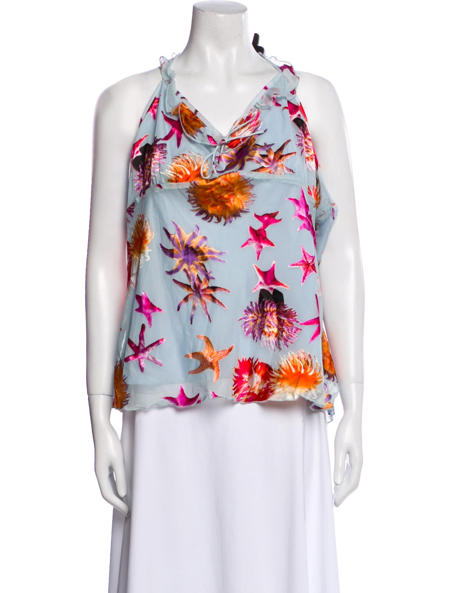 Tyler McGillivary Nylon Floral Print Blouse w/ Tags