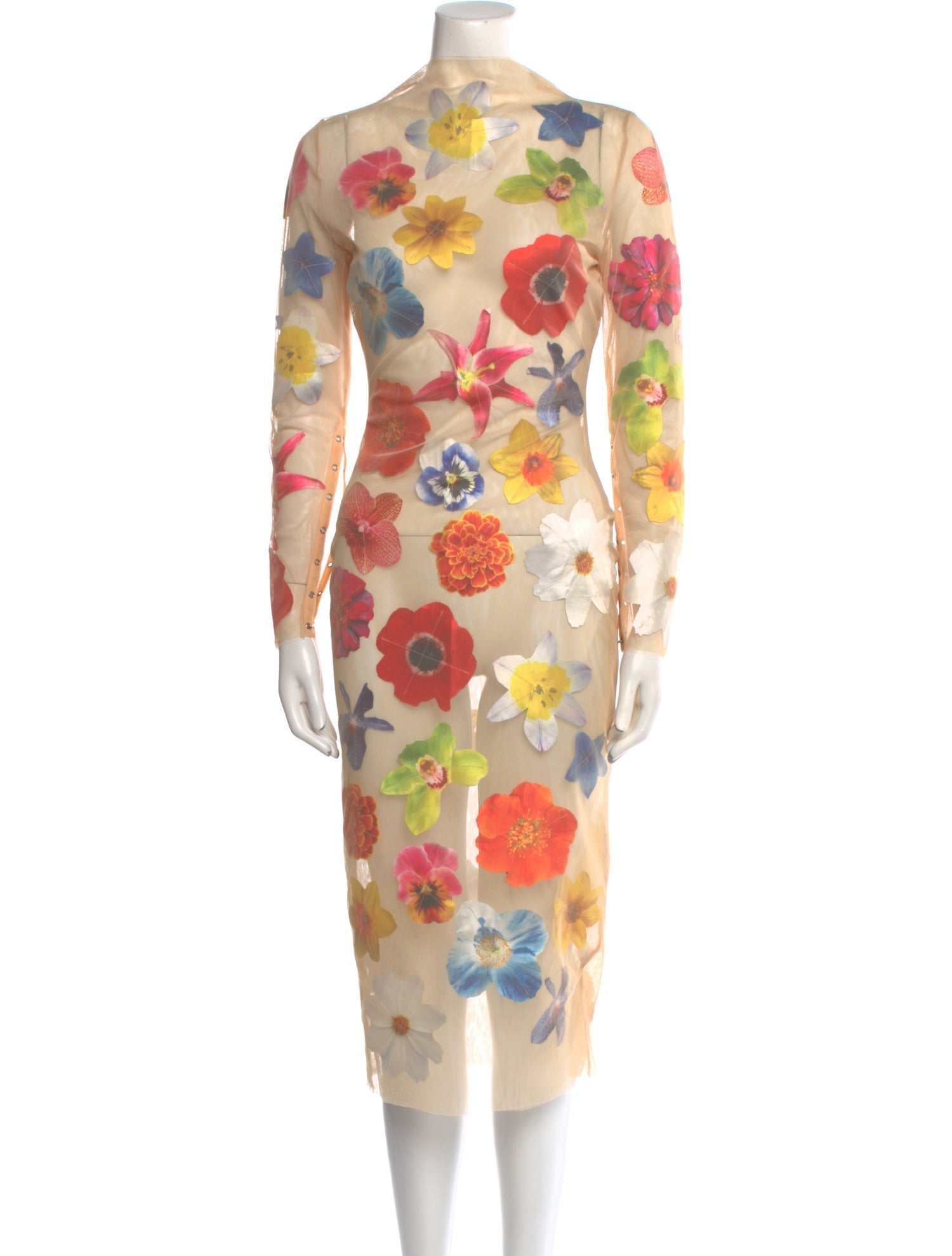 Tyler McGillivary Floral Print Midi Length Dress