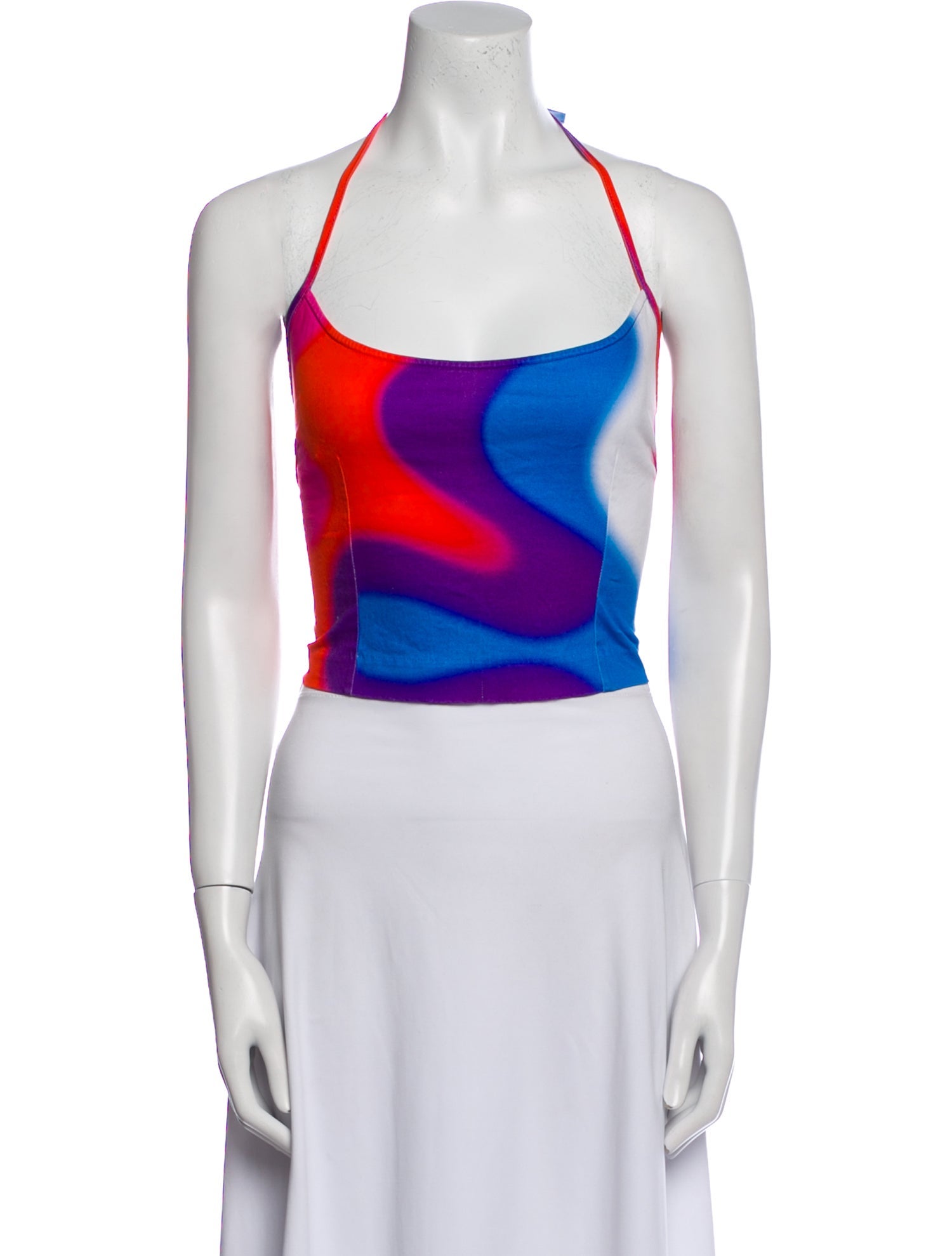 Tyler McGillivary Printed Halterneck Crop Top