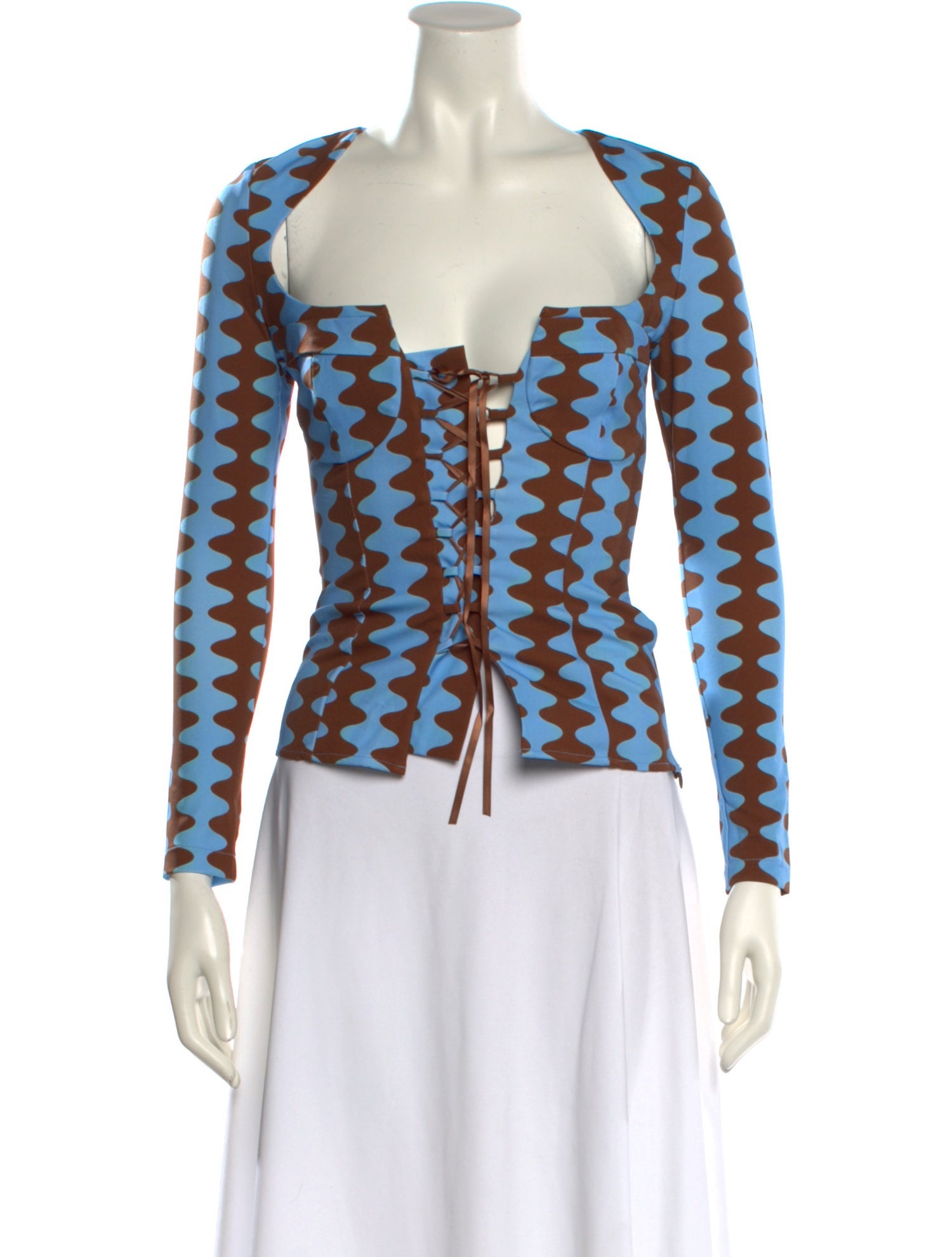 Tyler McGillivary Printed Square Neckline Crop Top w/ Tags