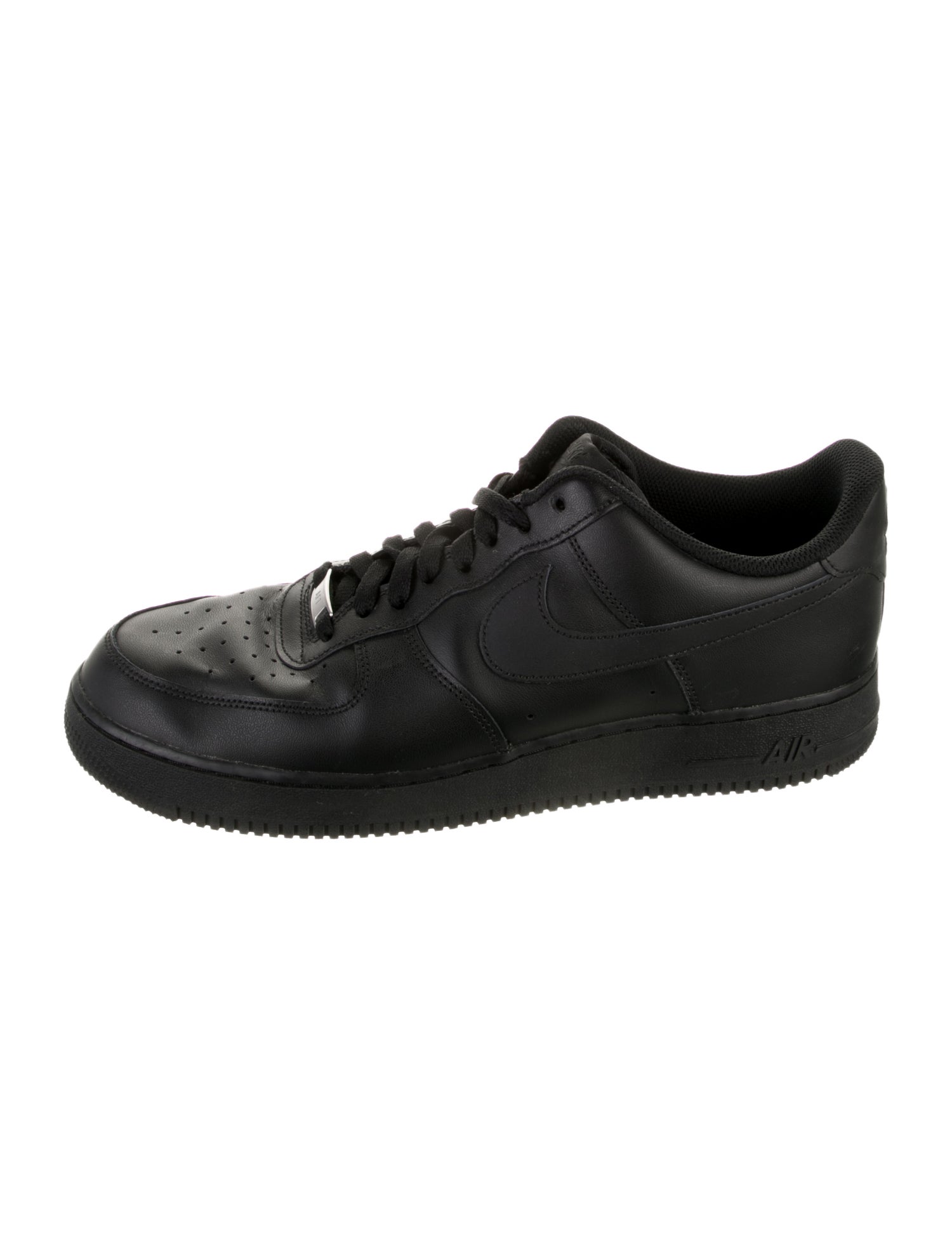 nike leather sneakers black