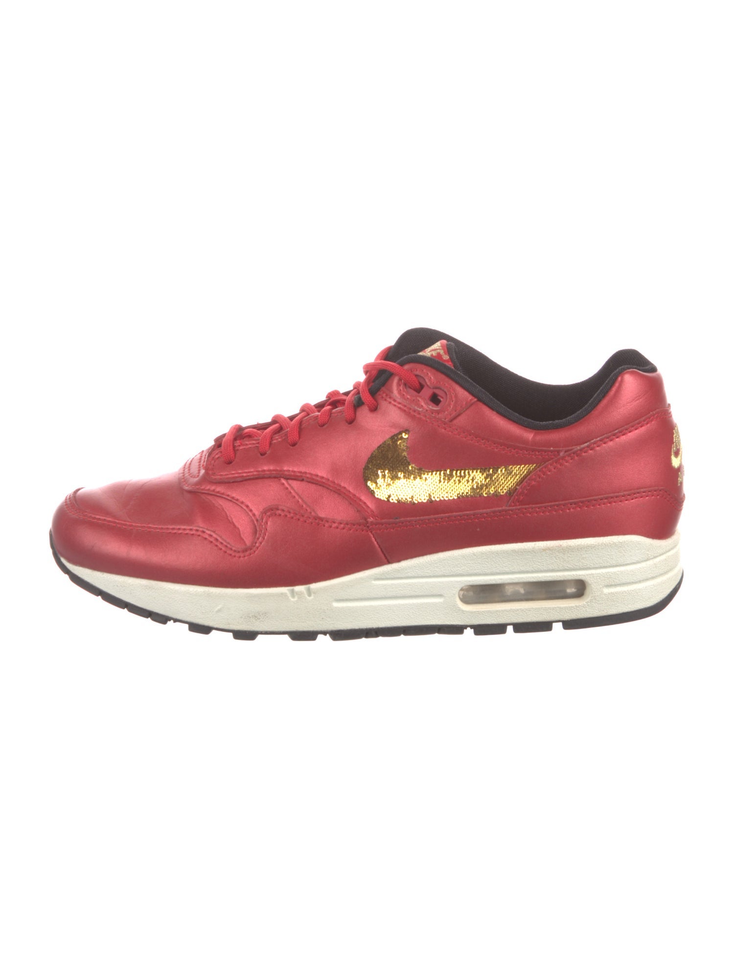 Nike Leather Sequin Embellishments Athletic Sneakers