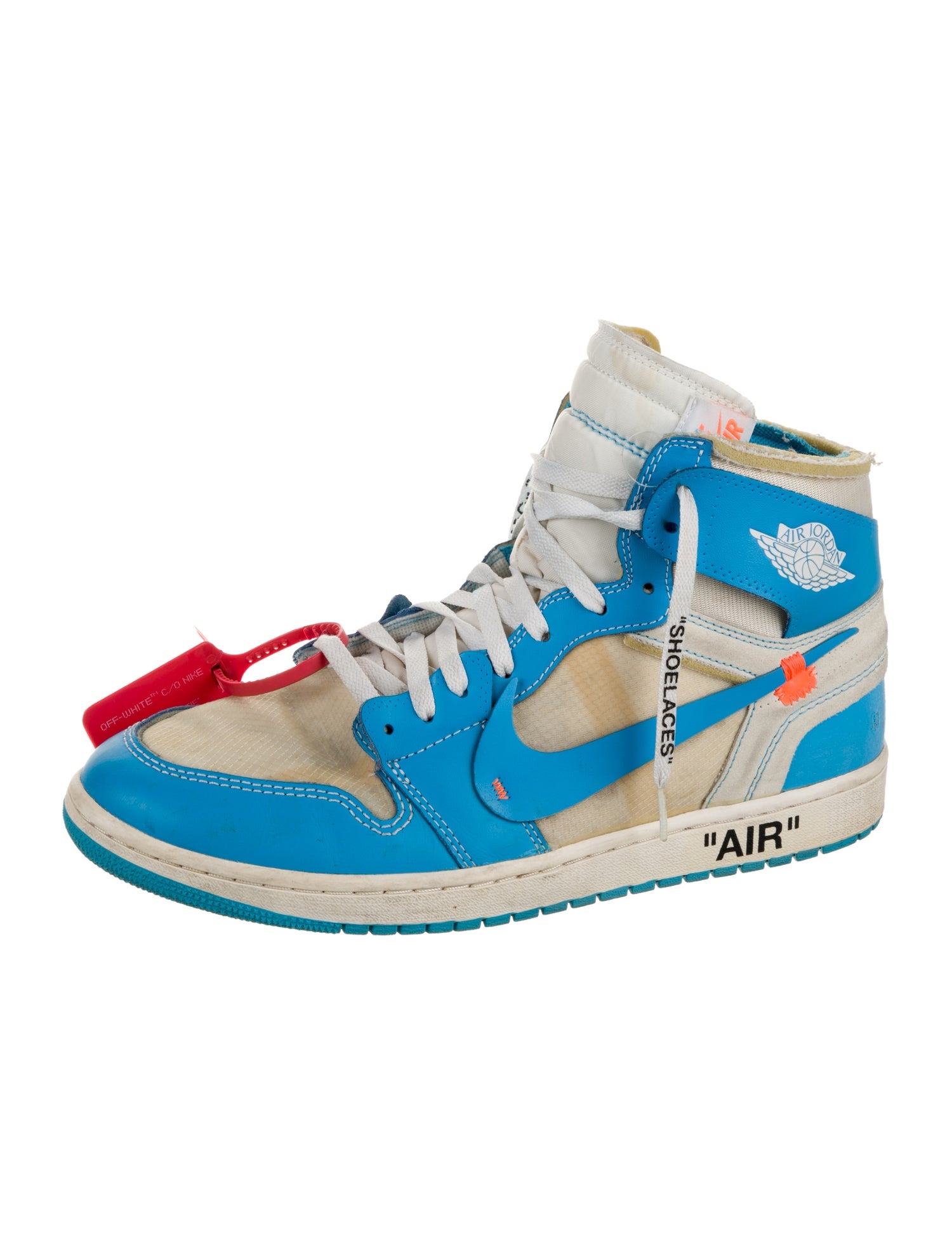 Off-White x Nike 1 Retro High University Blue Sneakers