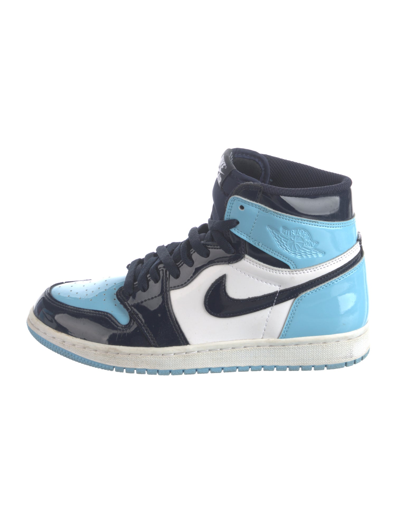 Jordan Retro High UNC Patent Athletic Sneakers Blue Sneakers