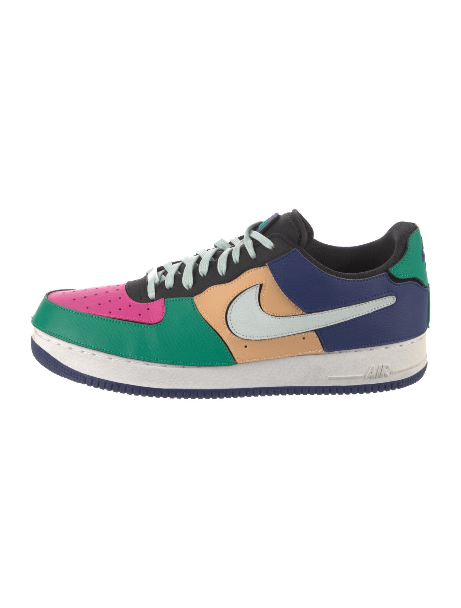Nike Leather Colorblock Pattern Sneakers