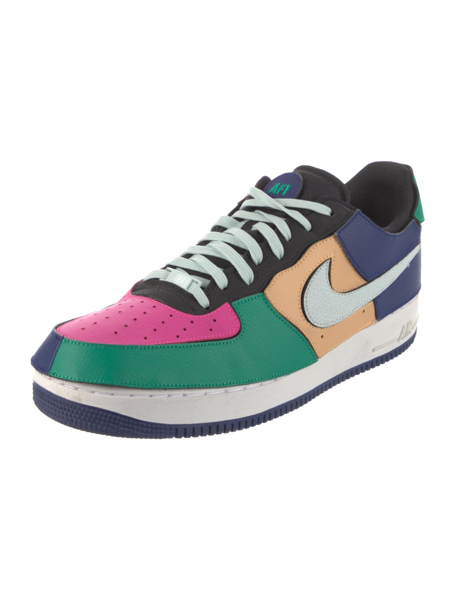 Nike Leather Colorblock Pattern Sneakers