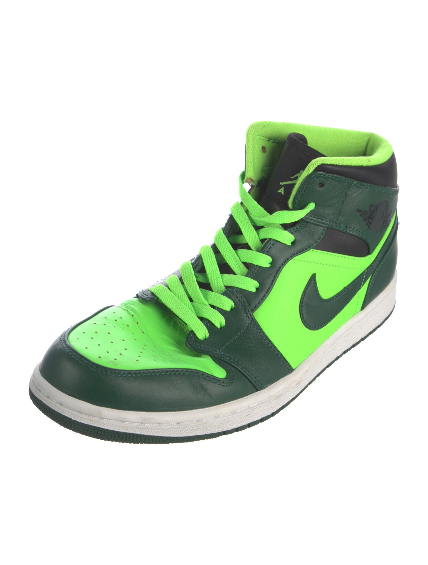 Nike Leather Colorblock Pattern Sneakers