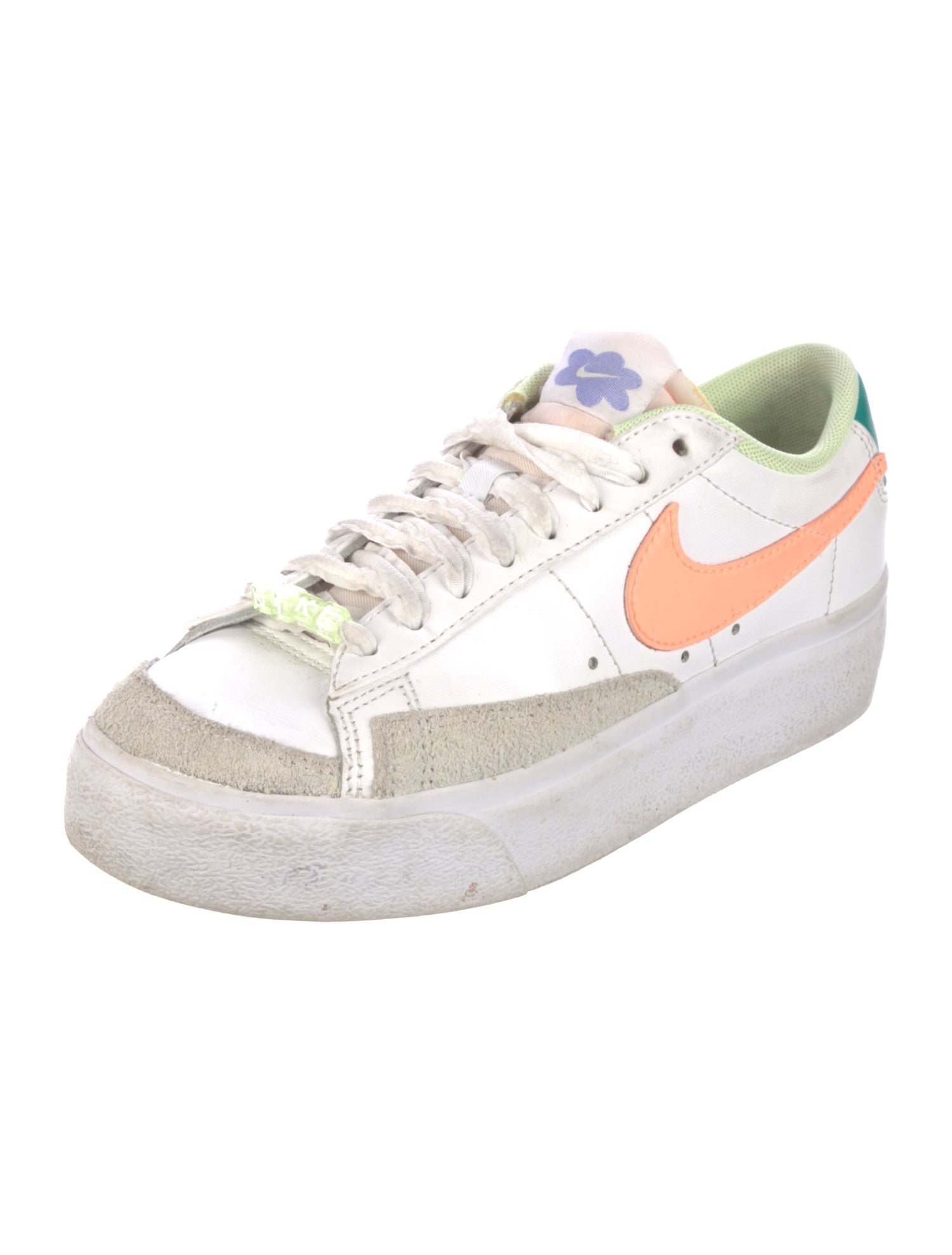 Nike Leather Colorblock Pattern Sneakers