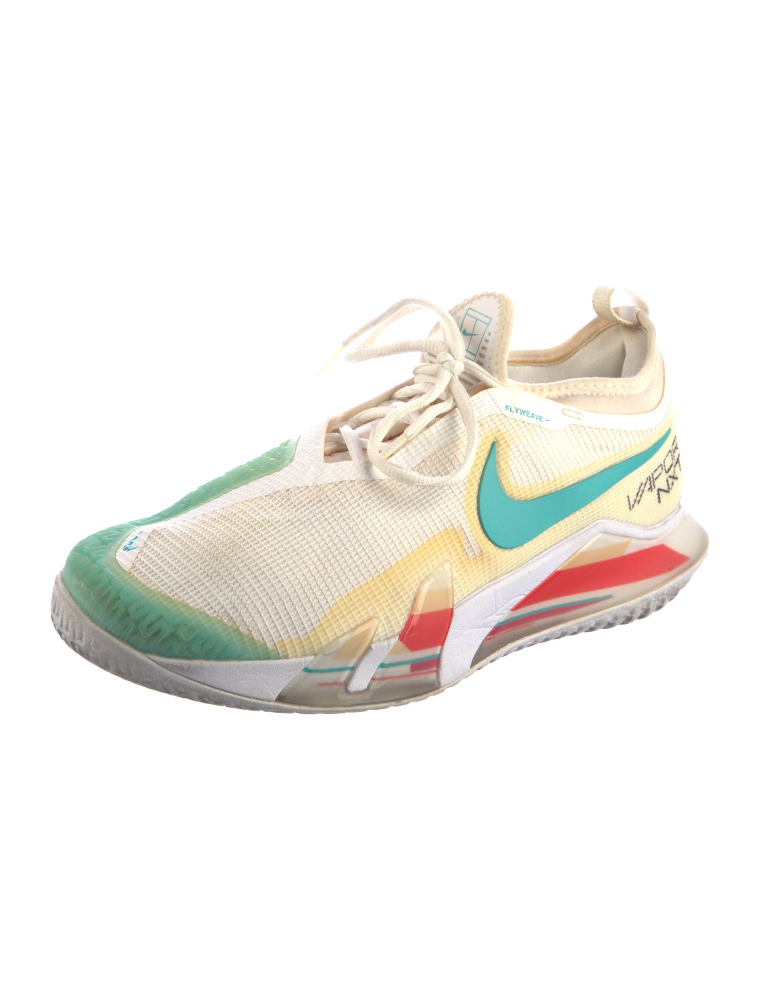 Nike Nike Court React Vapor NXT HC White Habanero Red Pomegranate Washed Teal Athletic Sneakers