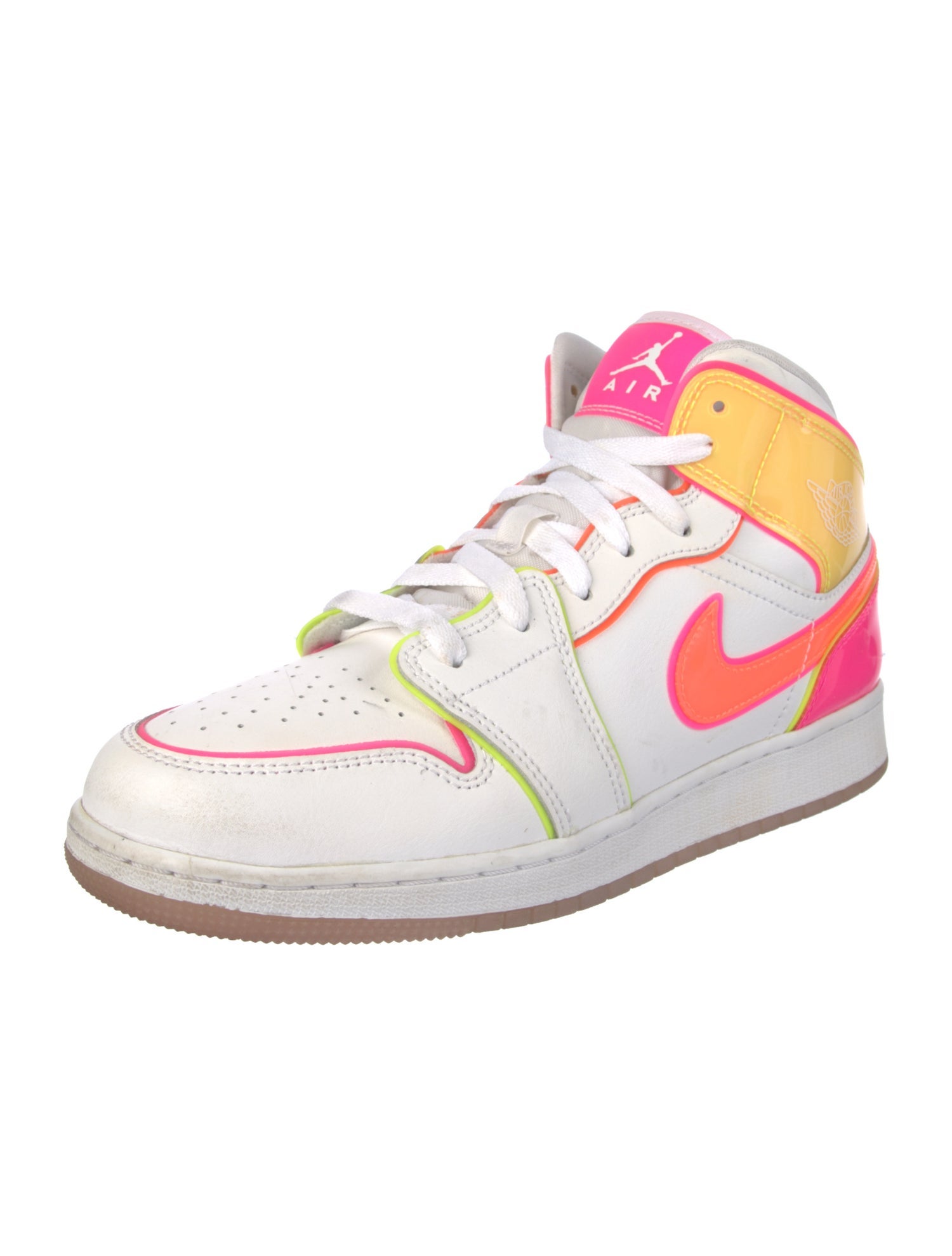 Nike Leather Colorblock Pattern Sneakers