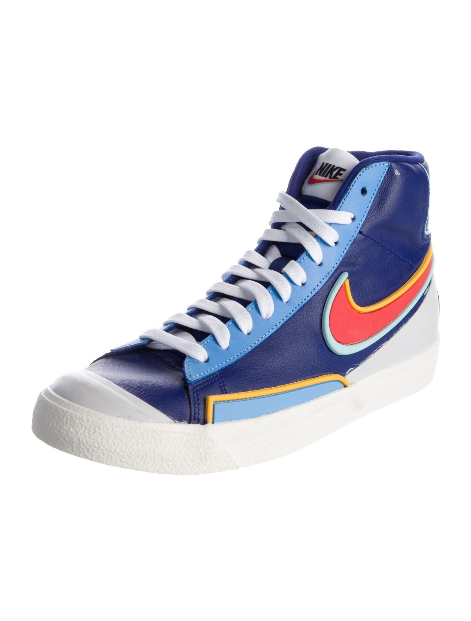 Nike Leather Colorblock Pattern Sneakers