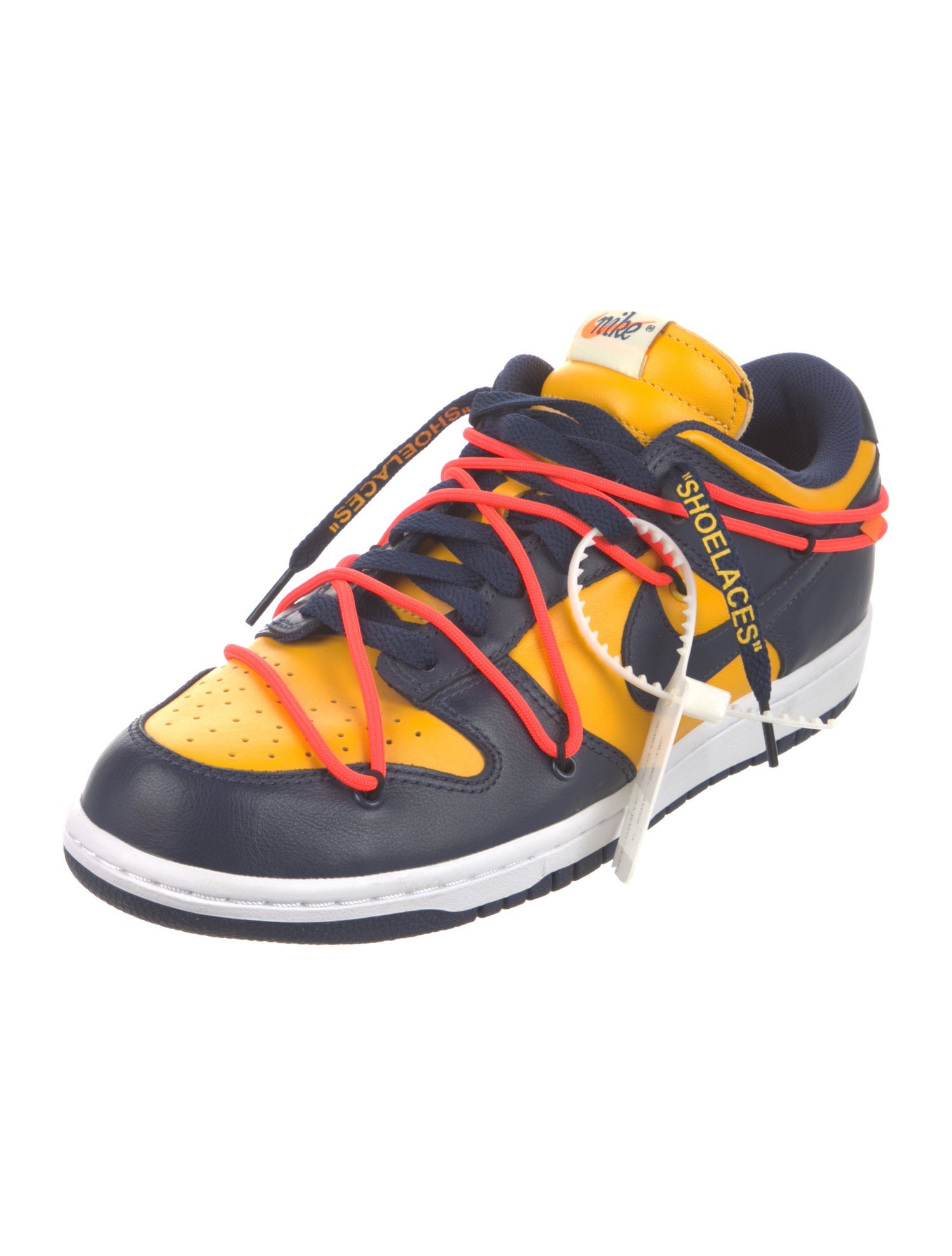 Off-White x Nike Dunk Low 'University Gold' Athletic Sneakers